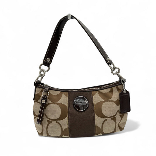 Vintage Coach F17439 Shoulder Bag with Brown Trim and Monogram Y2K - Thanks it's Vintage