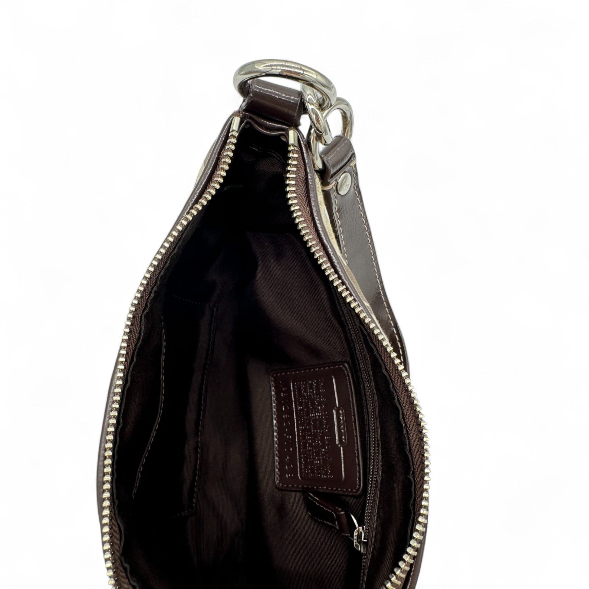 Vintage Coach F17439 Shoulder Bag with Brown Trim and Monogram Y2K - Thanks it's Vintage