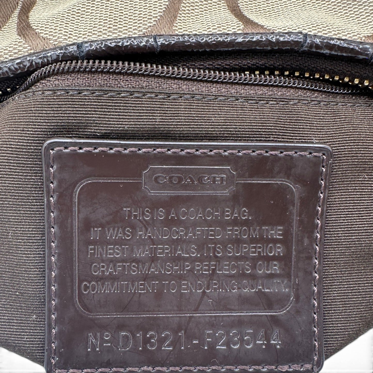 Vintage Coach F23544 Brown Trim Monogram Shoulder Bag - Thanks it's Vintage
