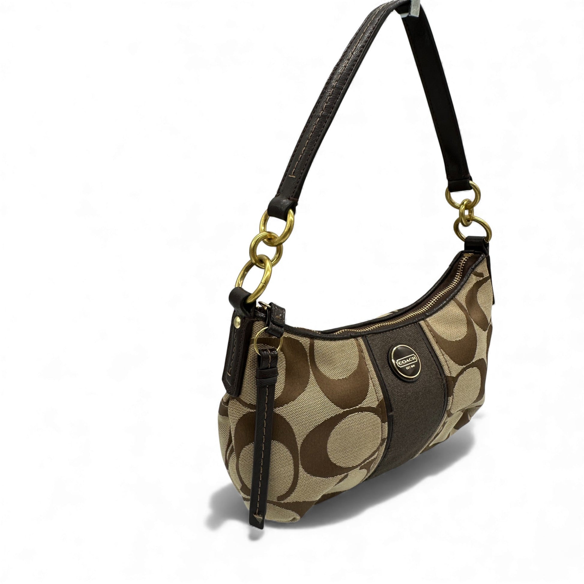 Vintage Coach F23544 Brown Trim Monogram Shoulder Bag - Thanks it's Vintage