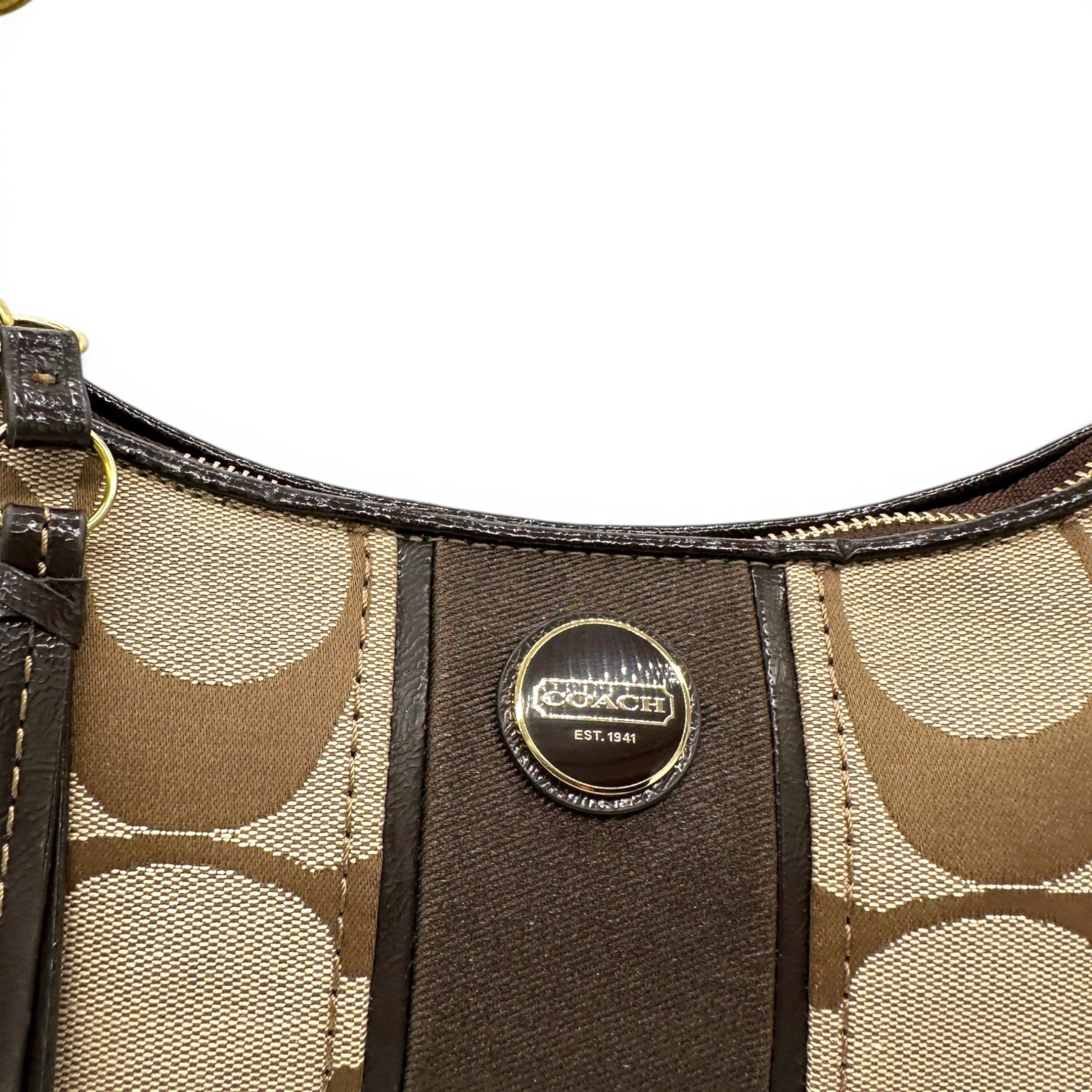 Vintage Coach F23544 Brown Trim Monogram Shoulder Bag - Thanks it's Vintage