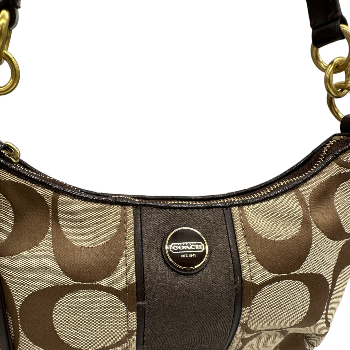 Vintage Coach F23544 Brown Trim Monogram Shoulder Bag - Thanks it's Vintage