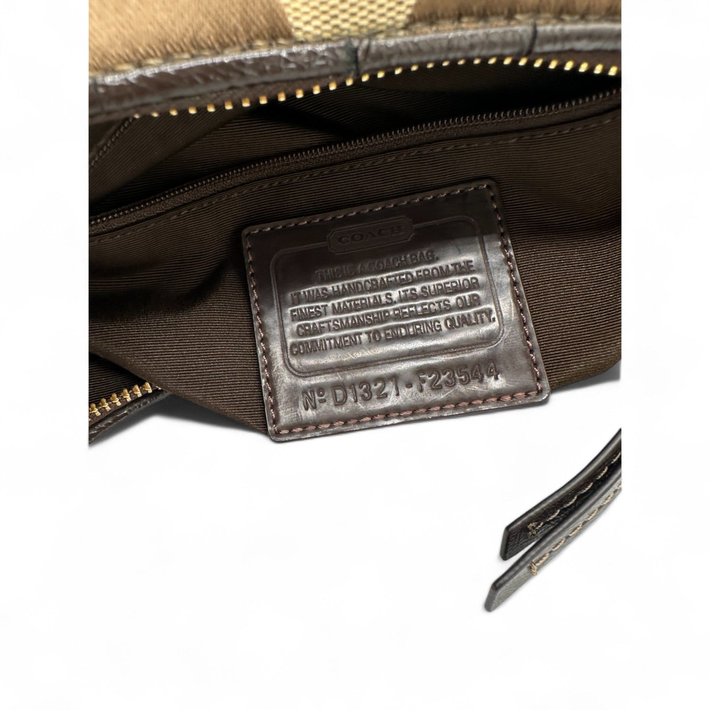 Vintage Coach F23544 Brown Trim Monogram Shoulder Bag with Detachable Two Way Strap - Thanks it's Vintage