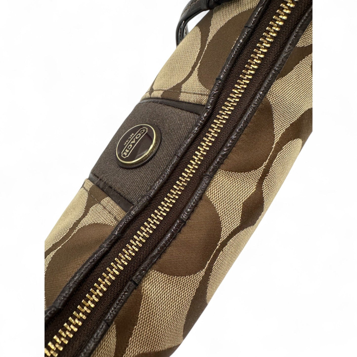 Vintage Coach F23544 Brown Trim Monogram Shoulder Bag with Detachable Two Way Strap - Thanks it's Vintage