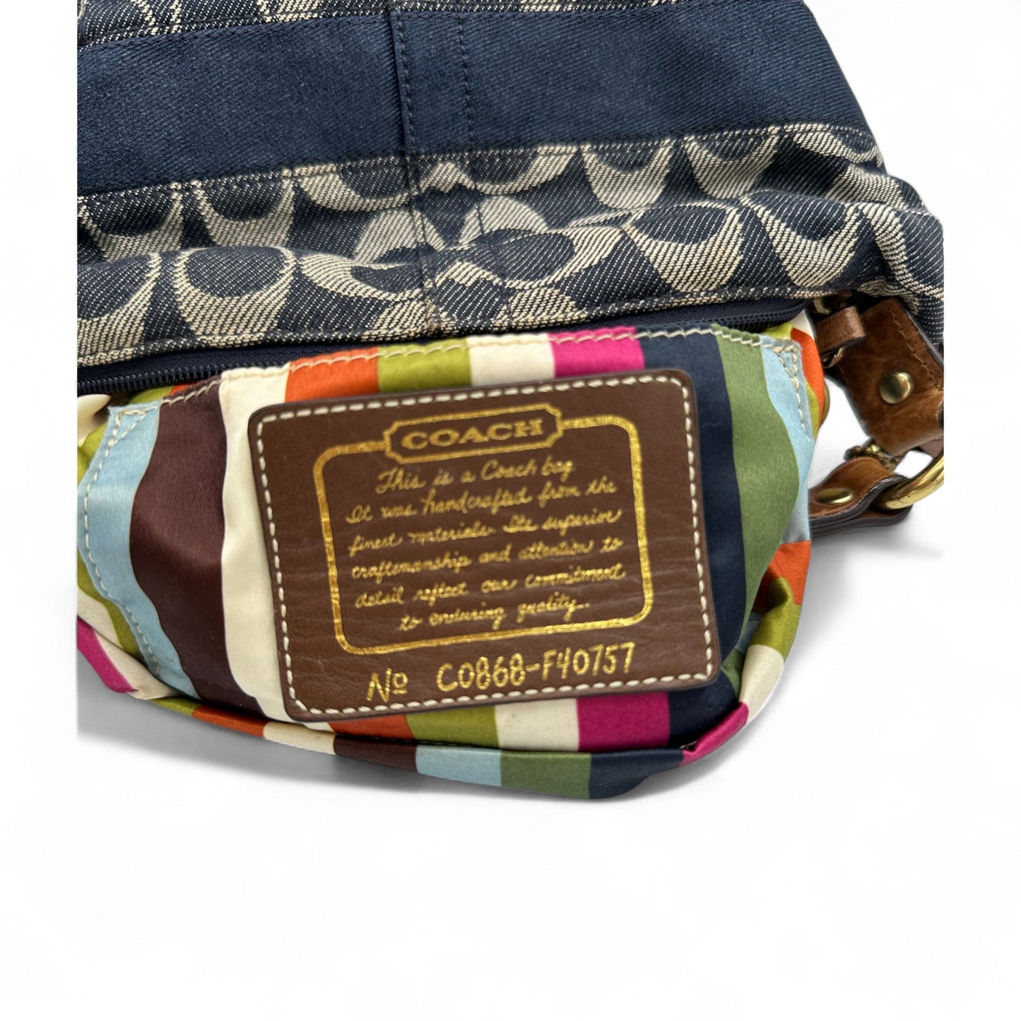 Vintage Coach F40757 Denim Monogram Mini Shoulder Bag - Thanks it's Vintage