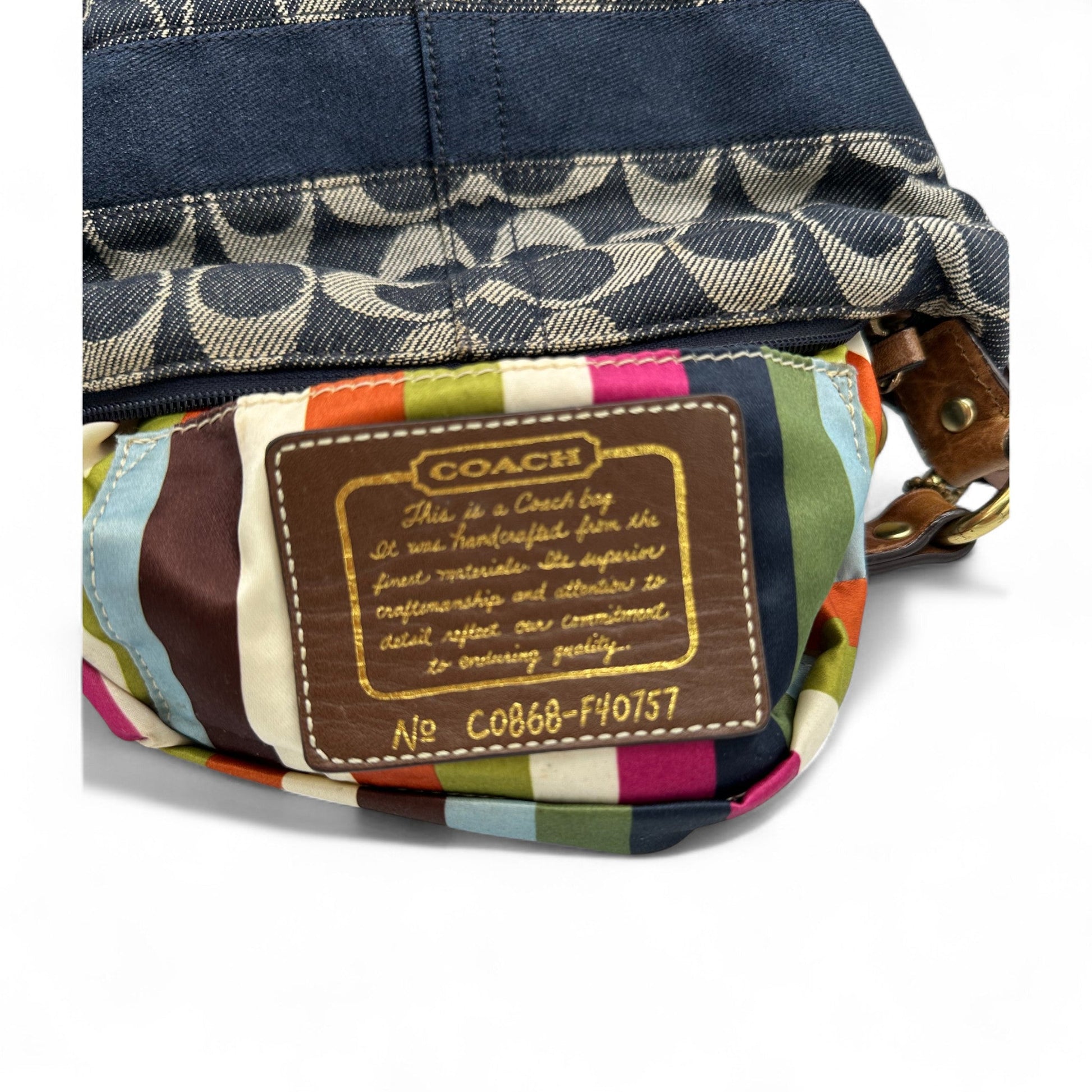 Vintage Coach F40757 Denim Monogram Mini Shoulder Bag - Thanks it's Vintage