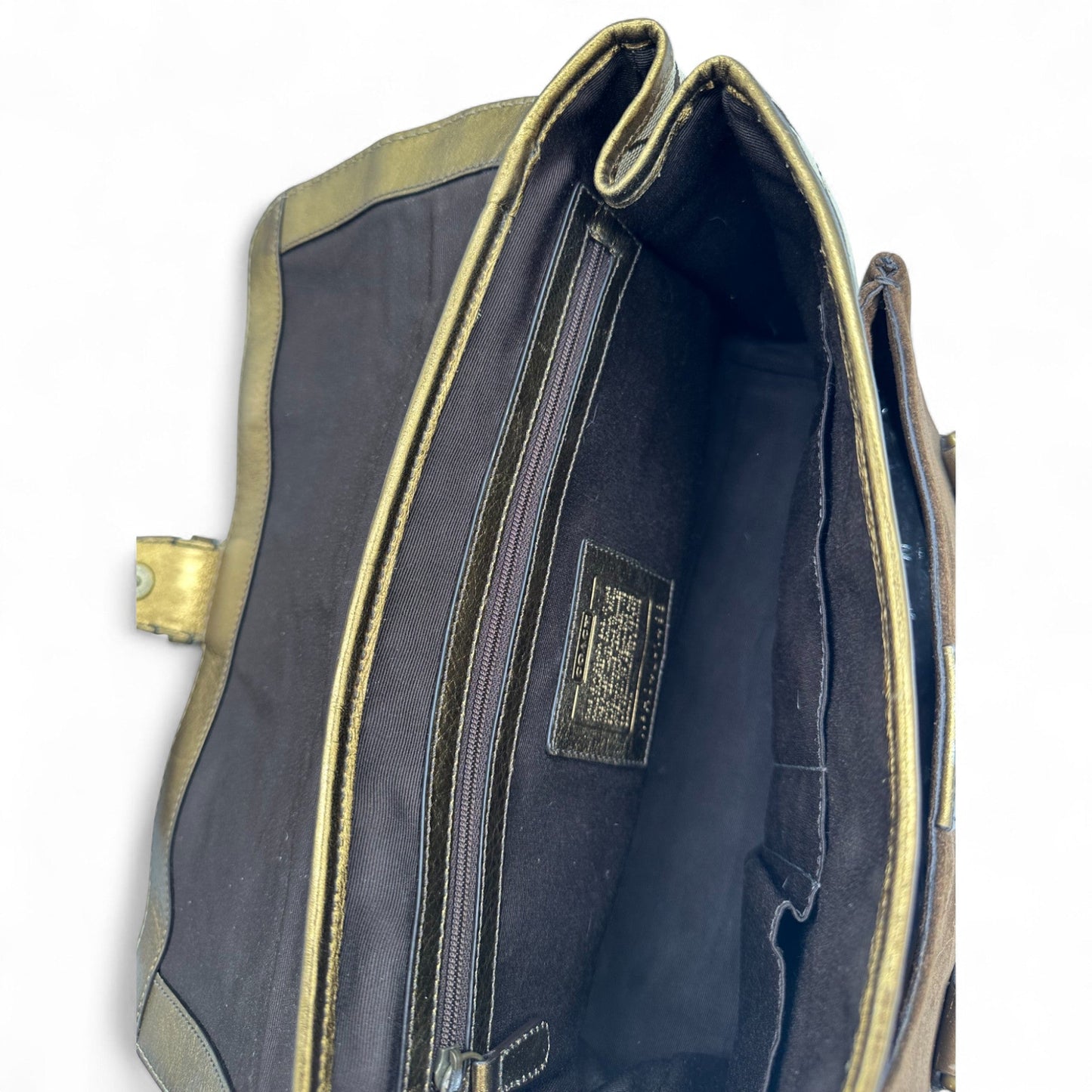 Vintage Coach Limited Edition Fall 2004 Tote Shoulder Bag with Gold Leather and Brown Suede - Thanks it's Vintage