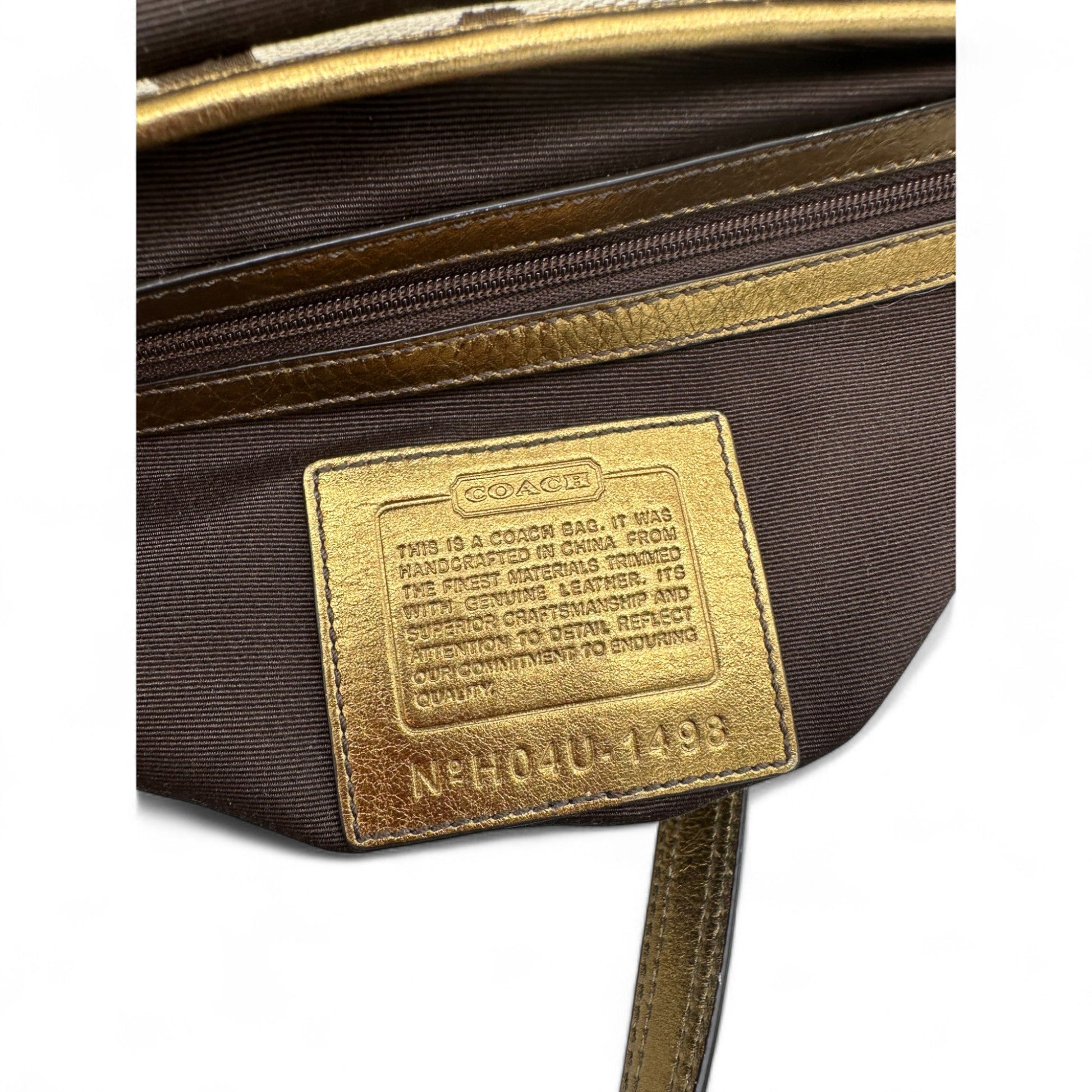 Vintage Coach Limited Edition Fall 2004 Tote Shoulder Bag with Gold Leather and Brown Suede - Thanks it's Vintage