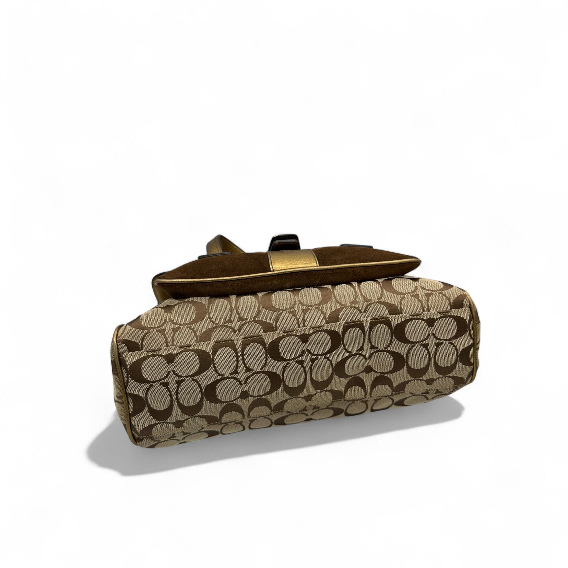 Vintage Coach Limited Edition Fall 2004 Tote Shoulder Bag with Gold Leather and Brown Suede - Thanks it's Vintage