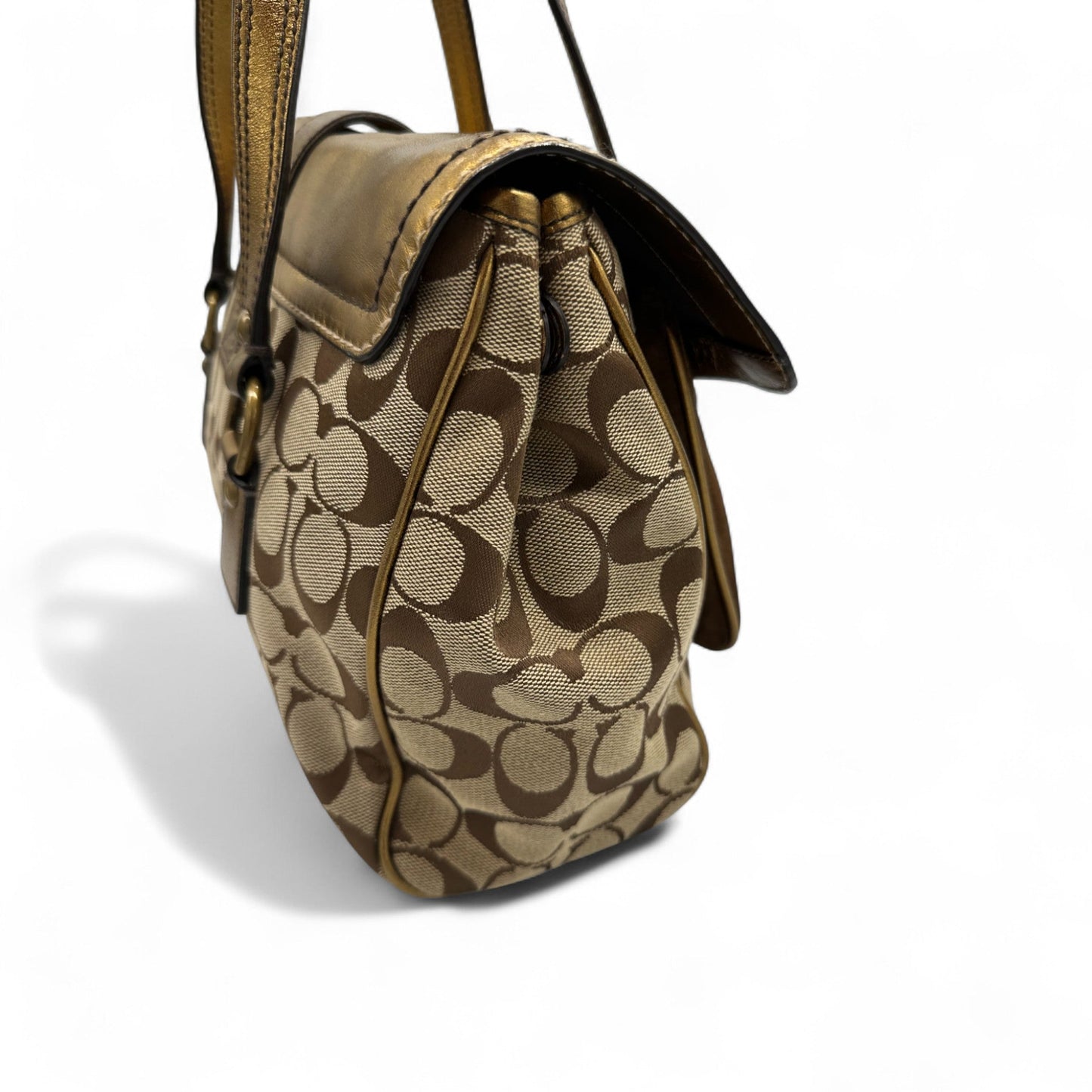 Vintage Coach Limited Edition Fall 2004 Tote Shoulder Bag with Gold Leather and Brown Suede - Thanks it's Vintage