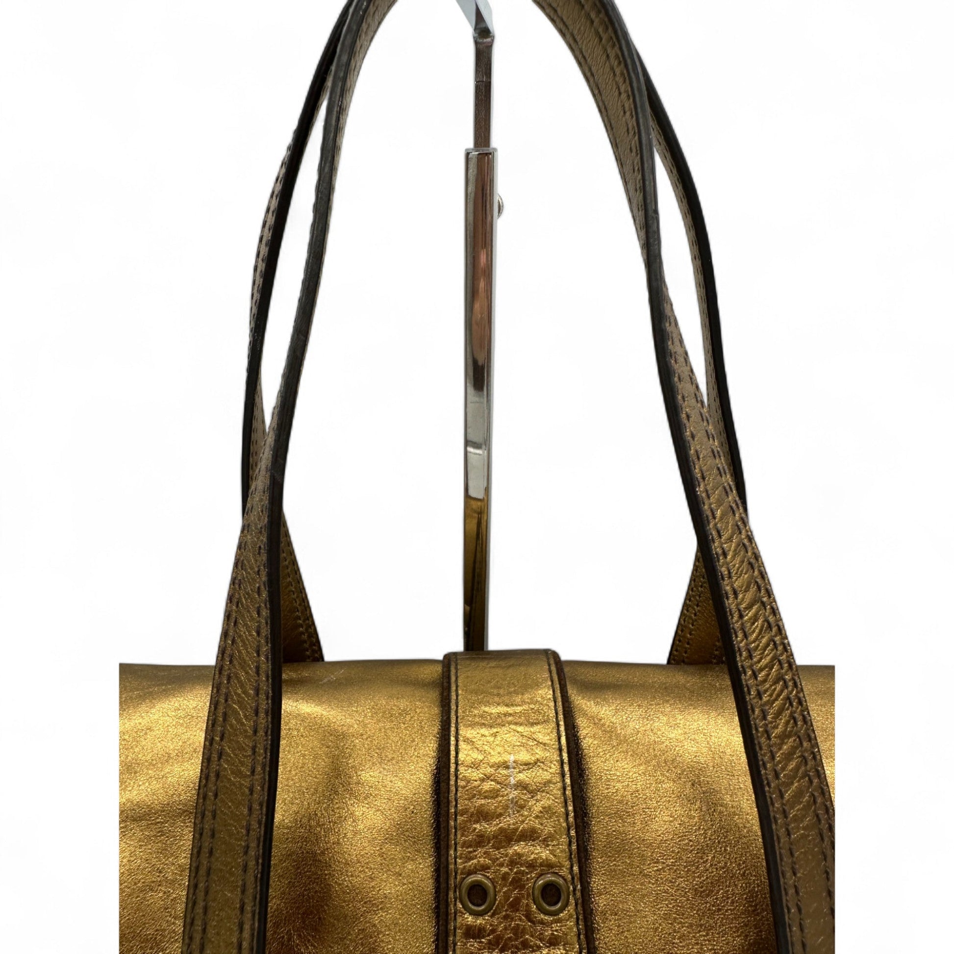 Vintage Coach Limited Edition Fall 2004 Tote Shoulder Bag with Gold Leather and Brown Suede - Thanks it's Vintage