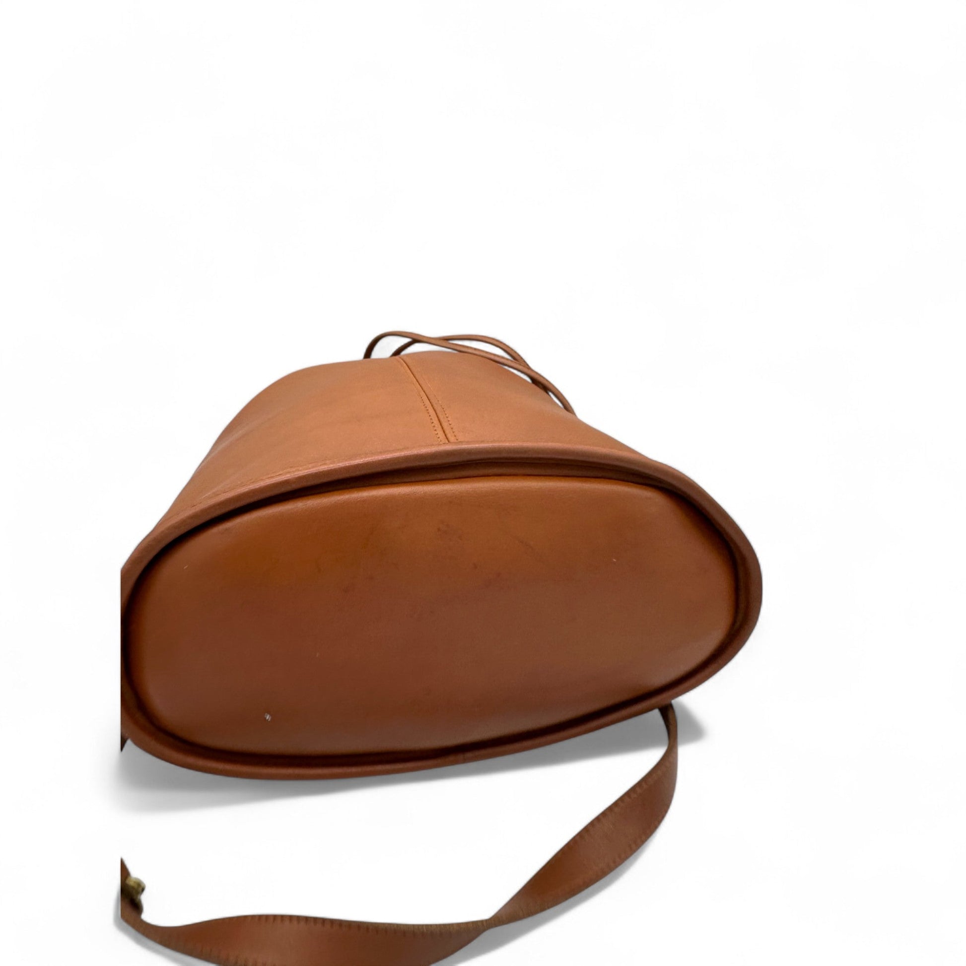 Vintage Coach Nicholas 9946 Tan Leather Drawstring Shoulder Bag - Thanks it's Vintage