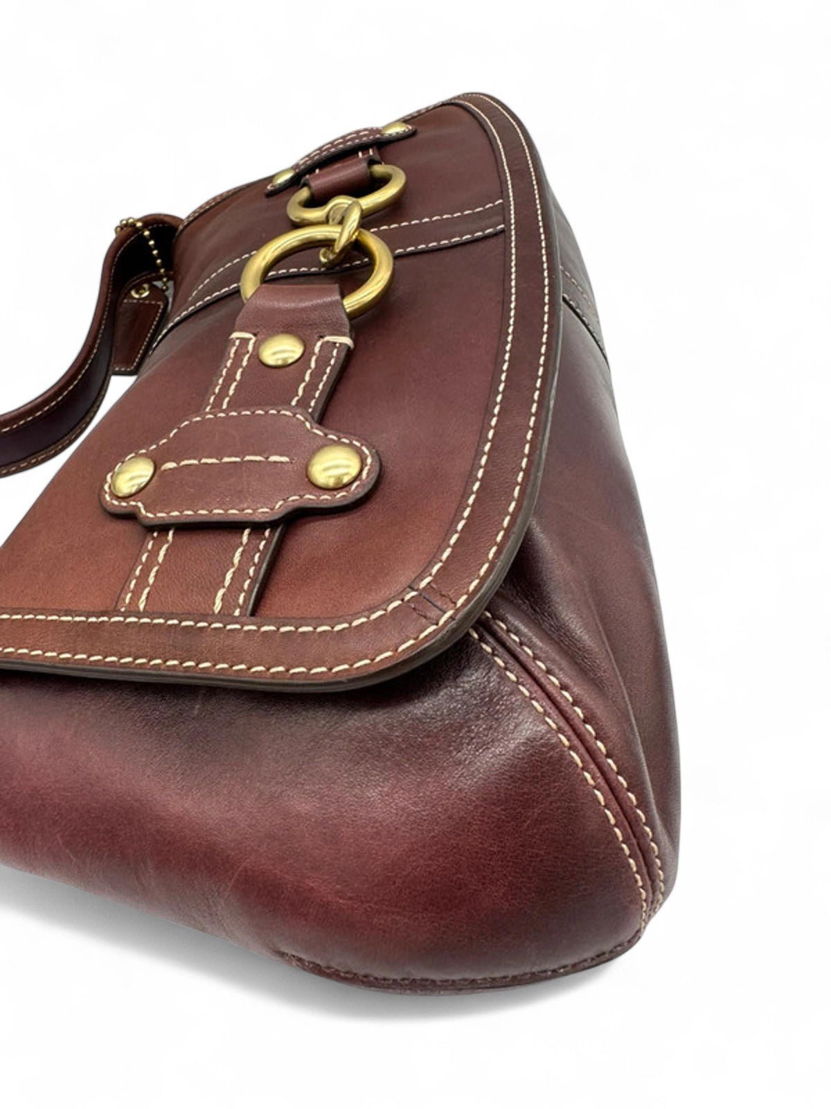 Vintage Coach Plum Leather Ergo Shoulder bag Horsebit Buckle - Thanks it's Vintage