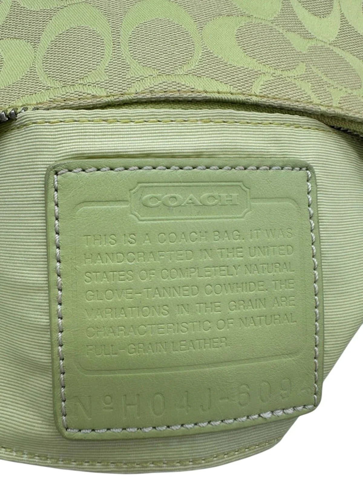 Vintage Coach Rare Y2K 6094 Lime Green Monogram Shoulder bag - Thanks it's Vintage