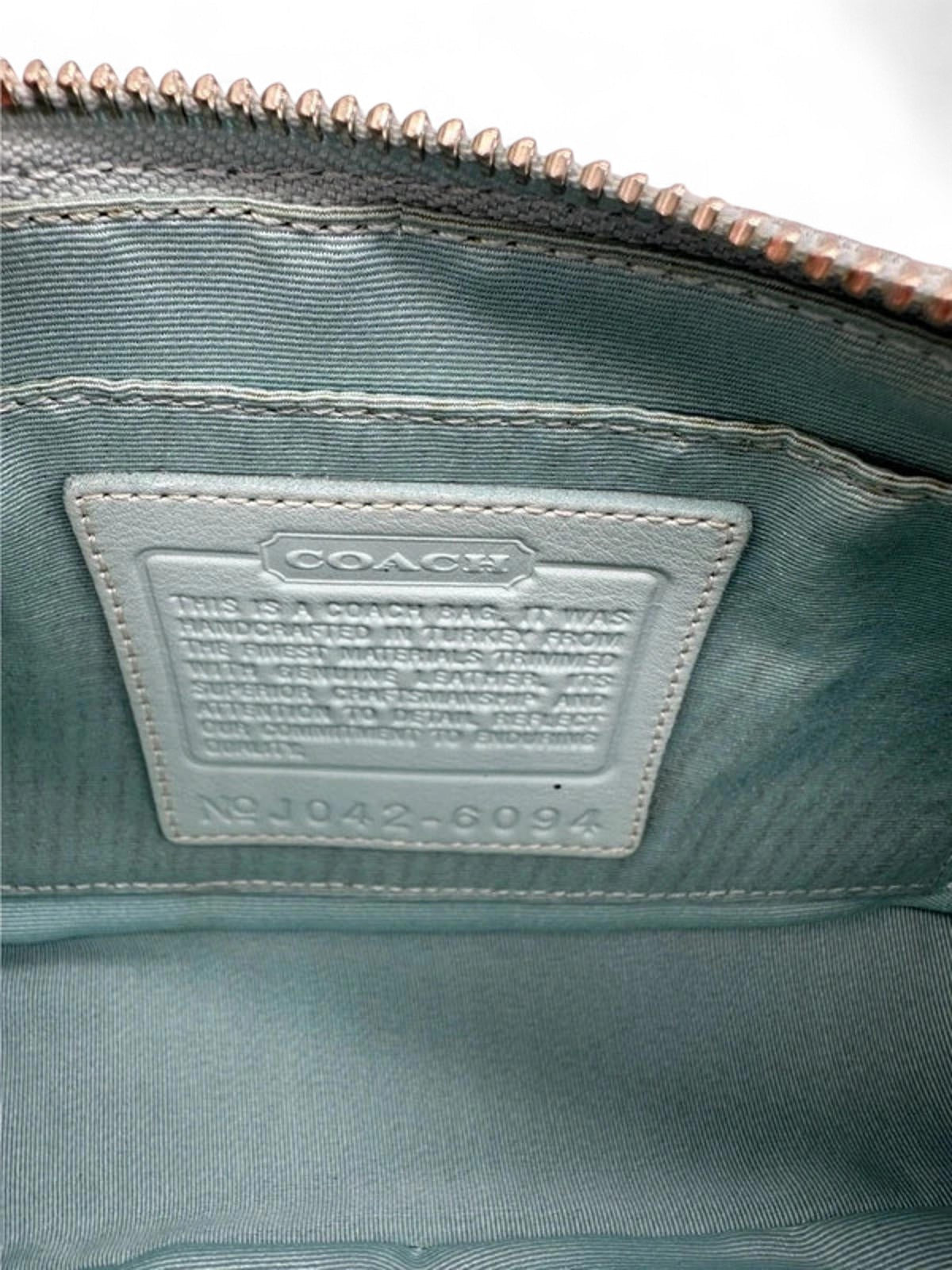 Vintage Coach Rare Y2K 6094 Turquoise Blue Signature Monogram Shoulder Bag - Thanks it's Vintage