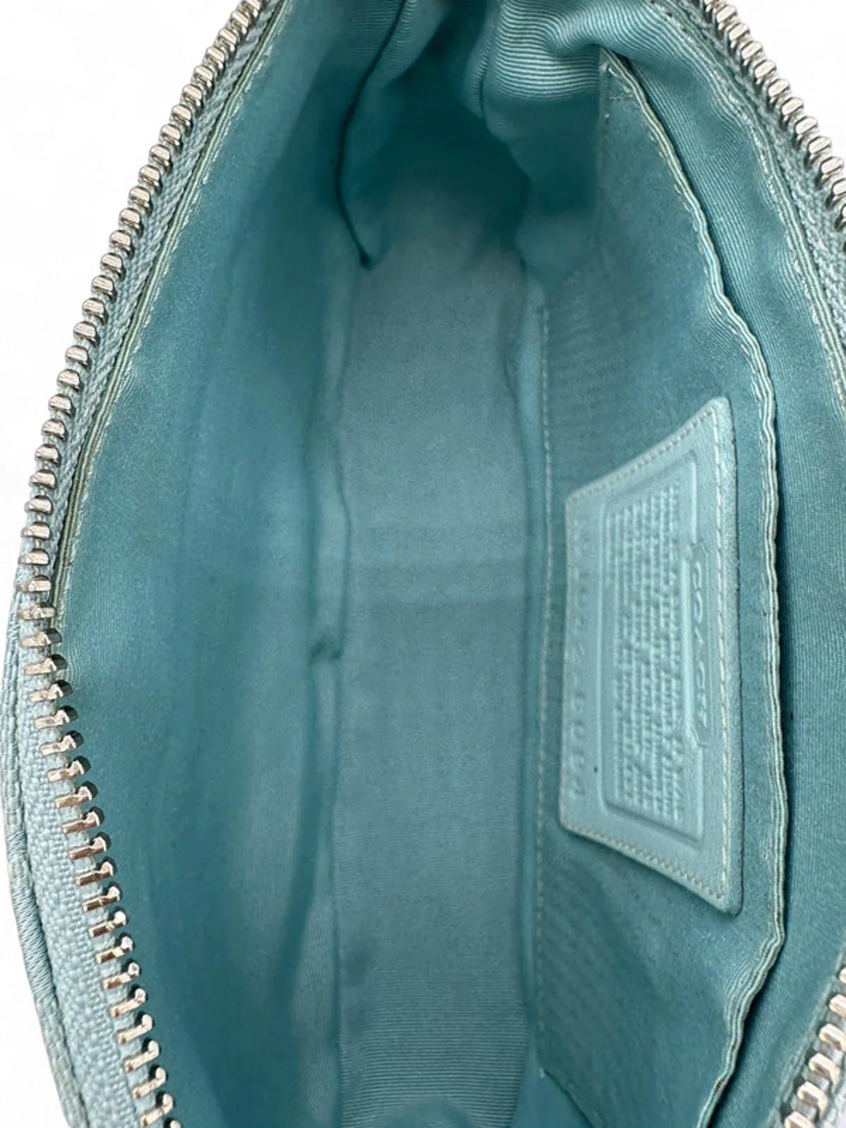 Vintage Coach Rare Y2K 6094 Turquoise Blue Signature Monogram Shoulder Bag - Thanks it's Vintage