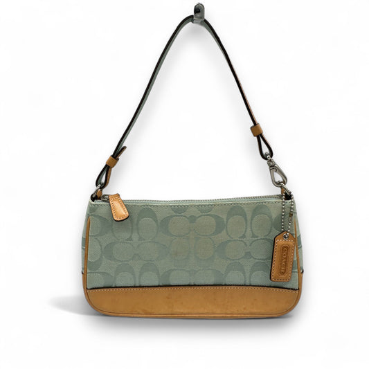 Vintage Coach Rare Y2K 6094 Turquoise Blue Signature Monogram Shoulder Bag - Thanks it's Vintage