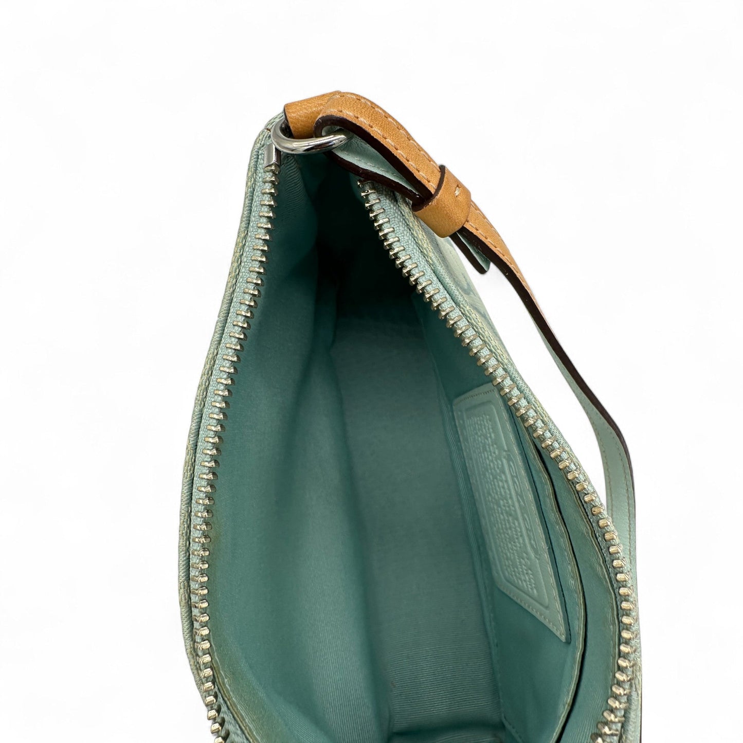 Vintage Coach Rare Y2K 6094 Turquoise Blue Signature Monogram Shoulder Bag - Thanks it's Vintage