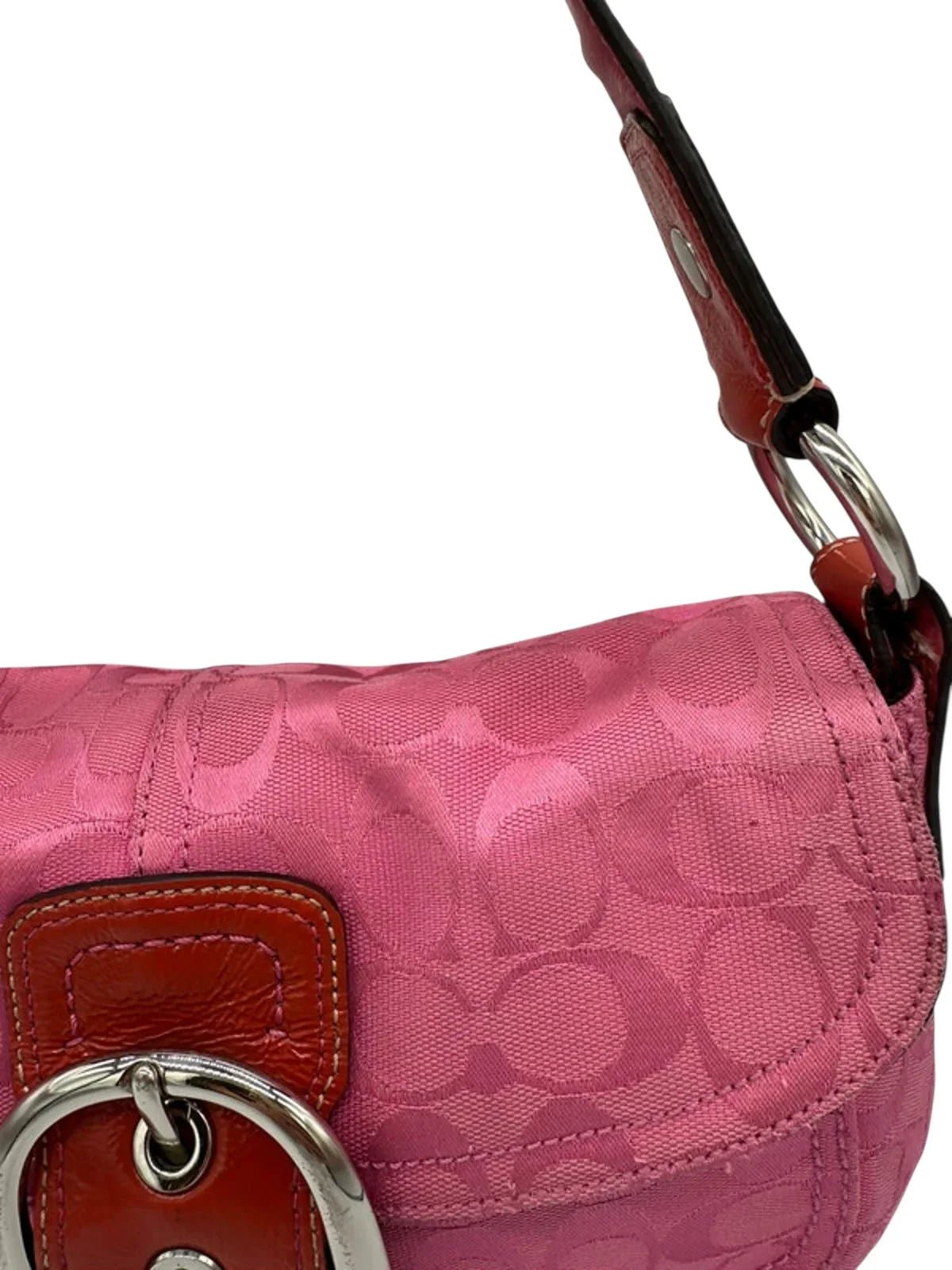 Vintage Coach Rare Y2K Pink Monogram Soho Buckle Shoulder bag - Thanks it's Vintage