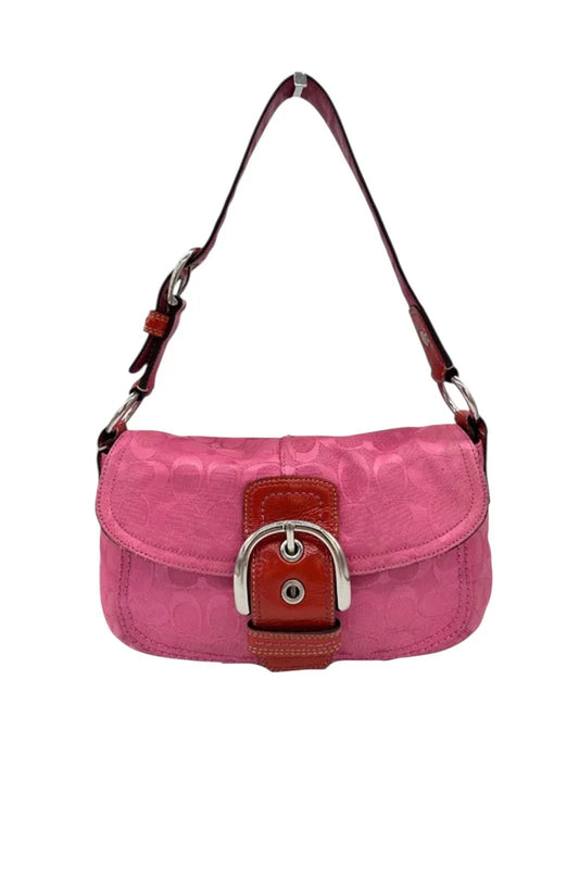 Vintage Coach Rare Y2K Pink Monogram Soho Buckle Shoulder bag - Thanks it's Vintage