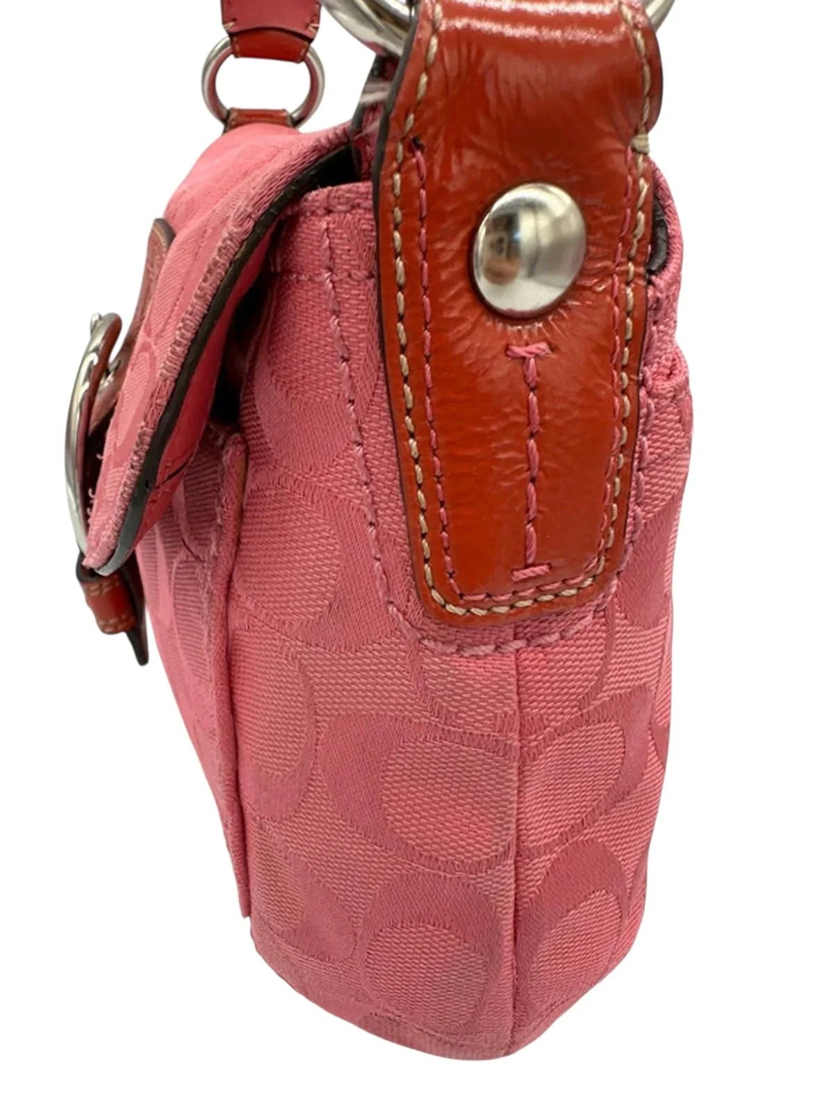 Vintage Coach Rare Y2K Pink Monogram Soho Buckle Shoulder bag - Thanks it's Vintage