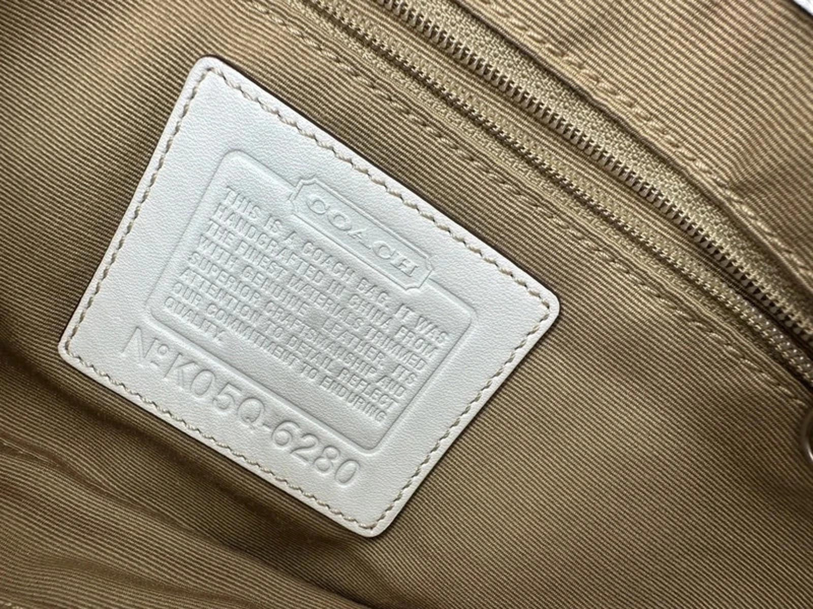 Vintage Coach Soho Buckle Shoulder Bag Cream Leather Trim with Braided Detail - Thanks it's Vintage