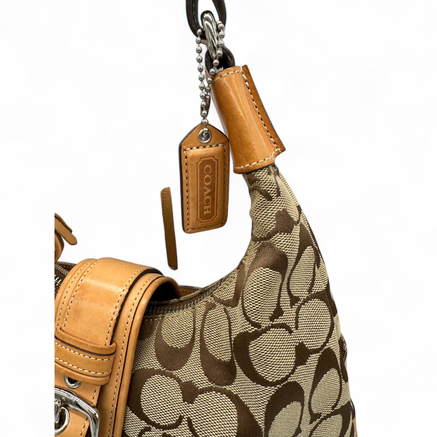 Vintage Coach Vintage Coach 6824 Soho Shoulder Bag in brown and beige signature monogram - Thanks it's Vintage