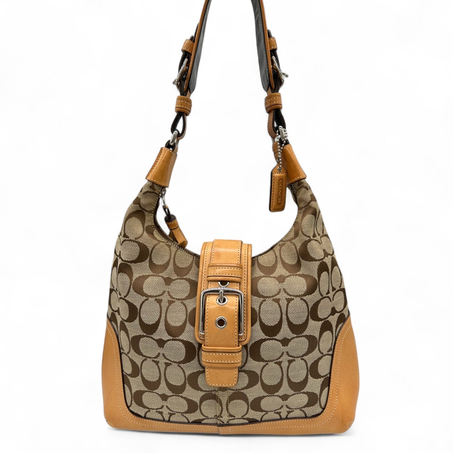 Vintage Coach Vintage Coach 6824 Soho Shoulder Bag in brown and beige signature monogram - Thanks it's Vintage