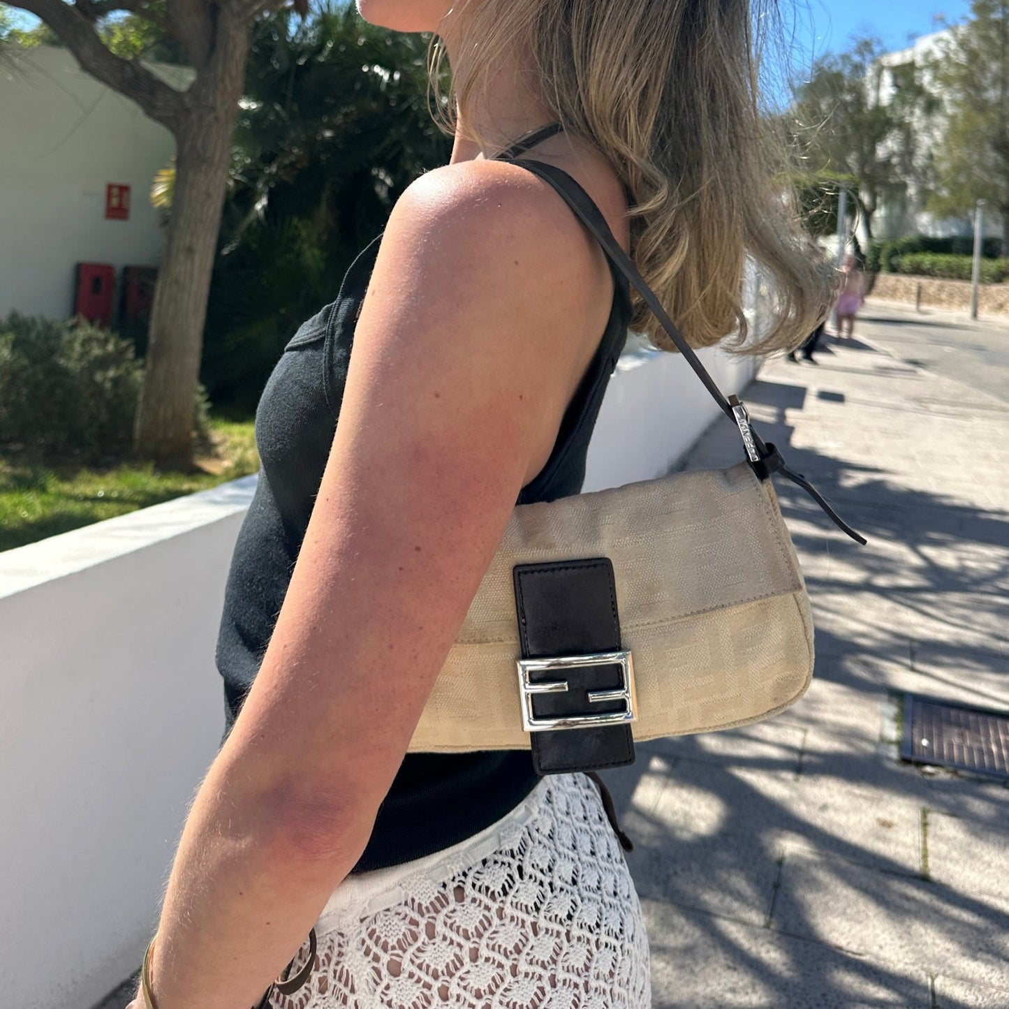 Vintage Fendi Baguette Zucca Flap Shoulder Bag - Thanks it's Vintage