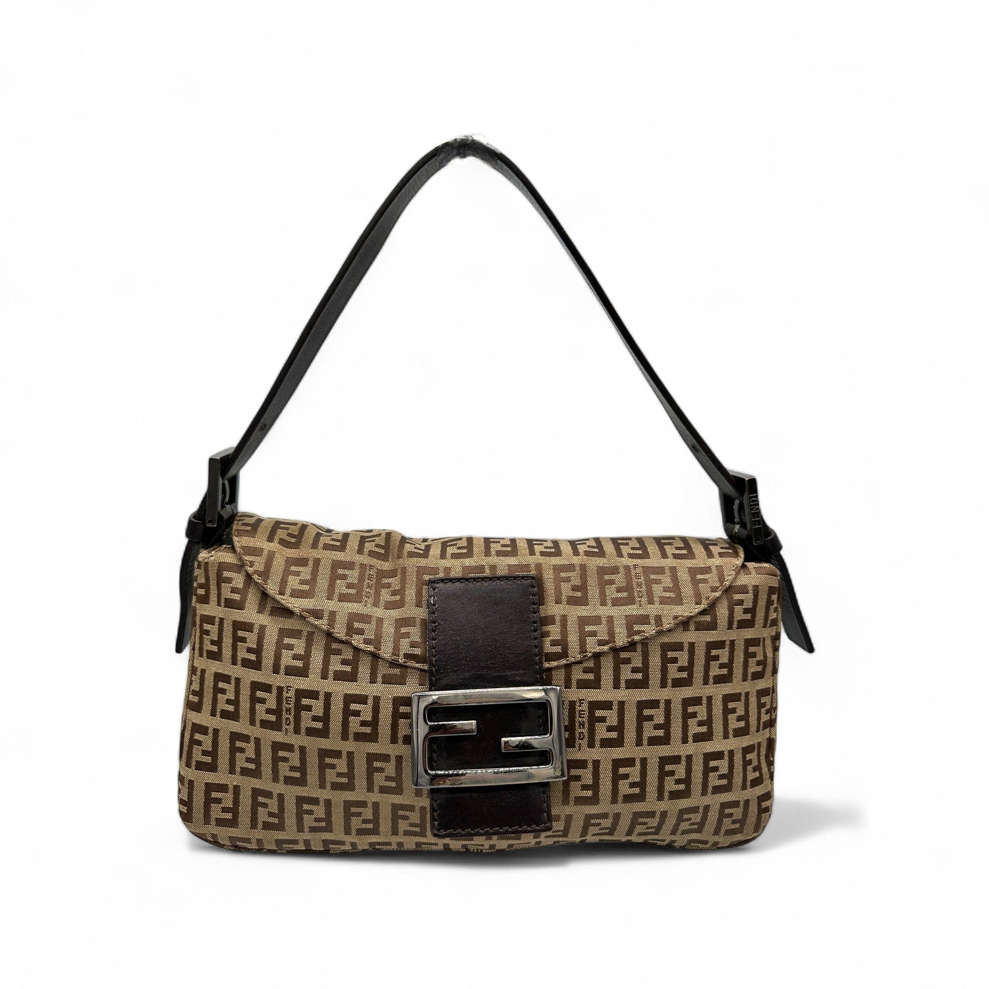 Vintage Fendi Baguette Zucchino Flap Shoulder Bag - Thanks it's Vintage