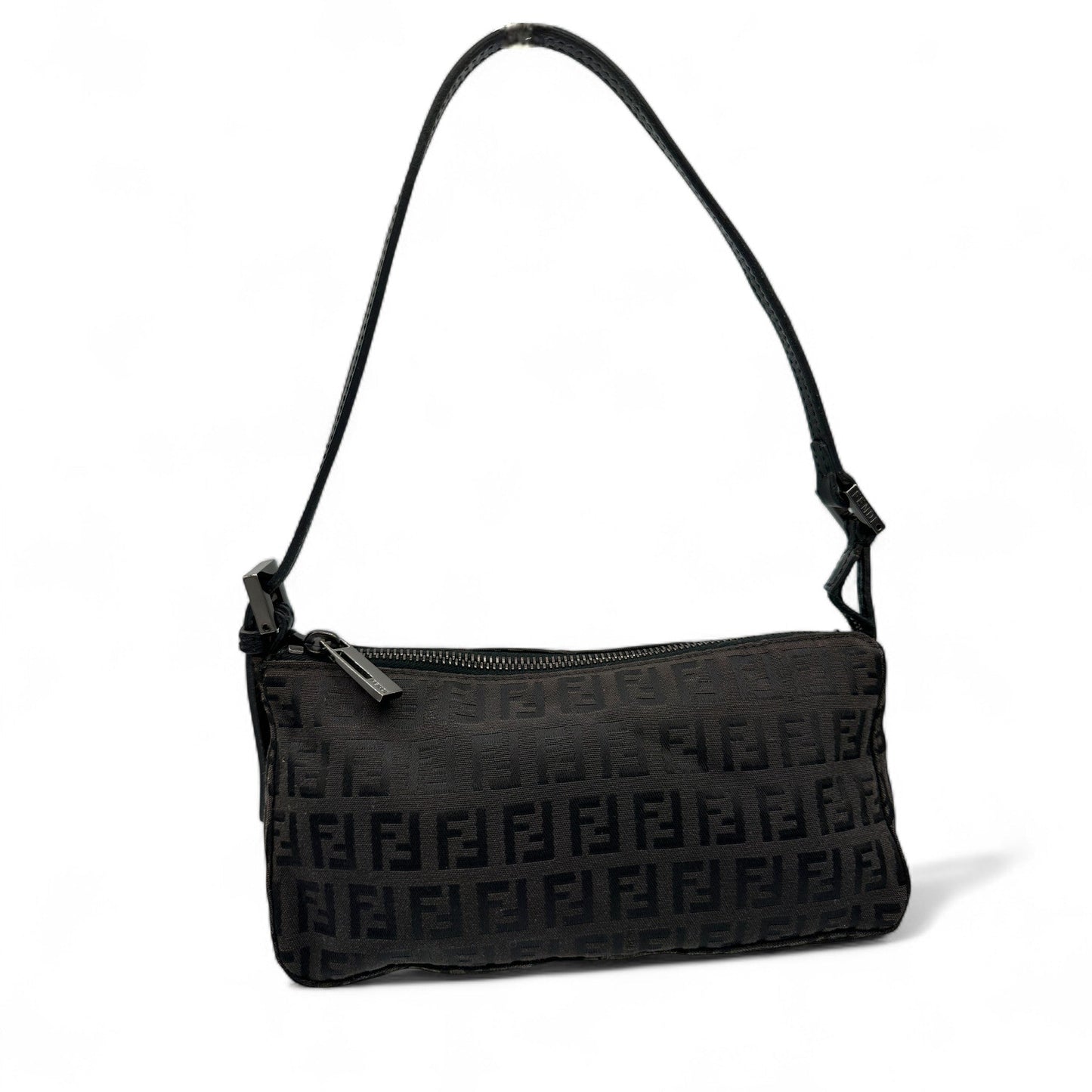 Vintage Fendi Black Zucca Pochette Shoulder Bag - Thanks it's Vintage