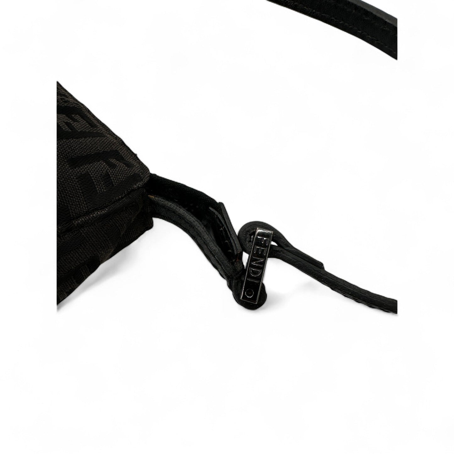 Vintage Fendi Black Zucca Pochette Shoulder Bag - Thanks it's Vintage