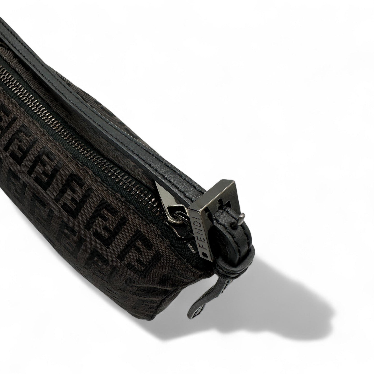 Vintage Fendi Black Zucca Pochette Shoulder Bag - Thanks it's Vintage