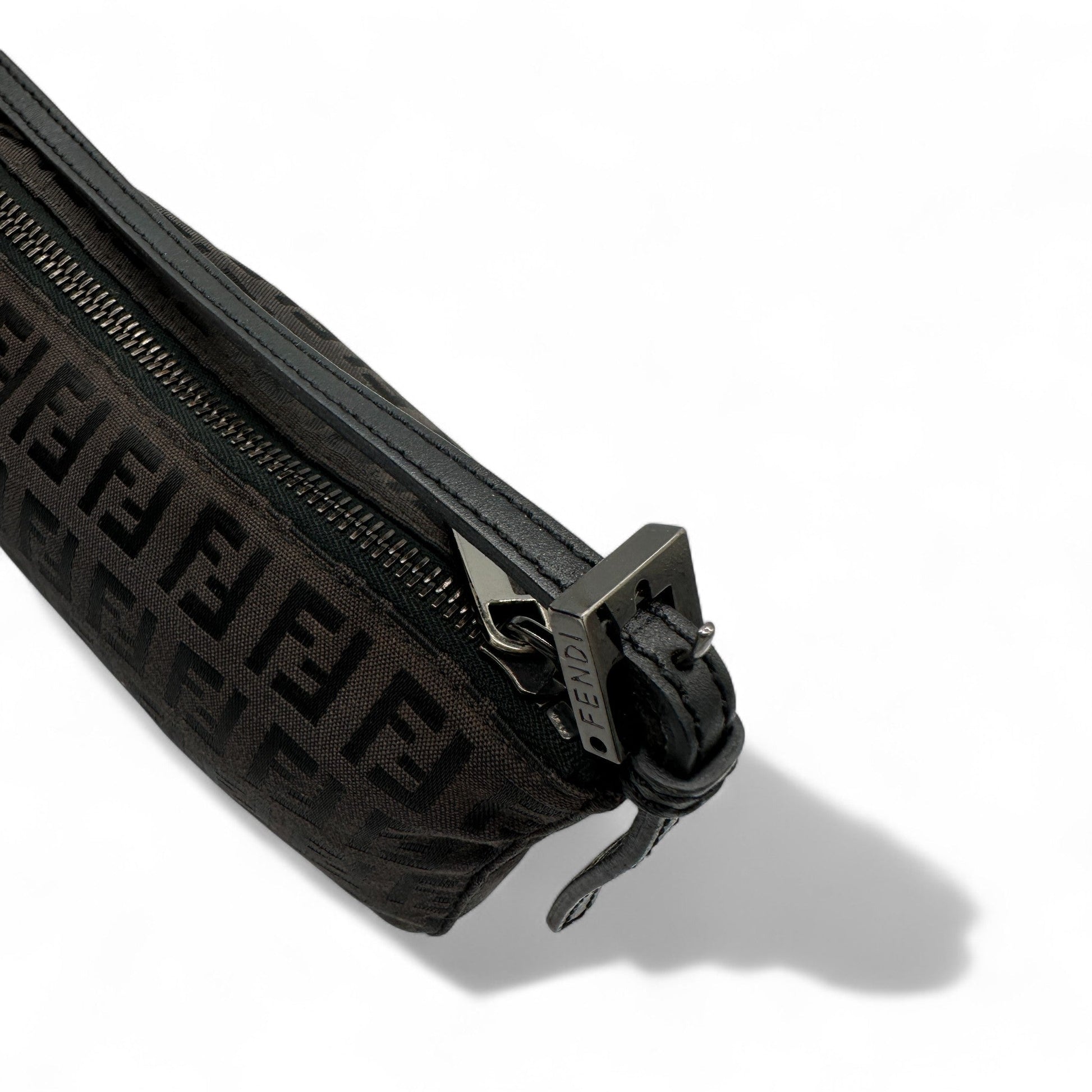 Vintage Fendi Black Zucca Pochette Shoulder Bag - Thanks it's Vintage