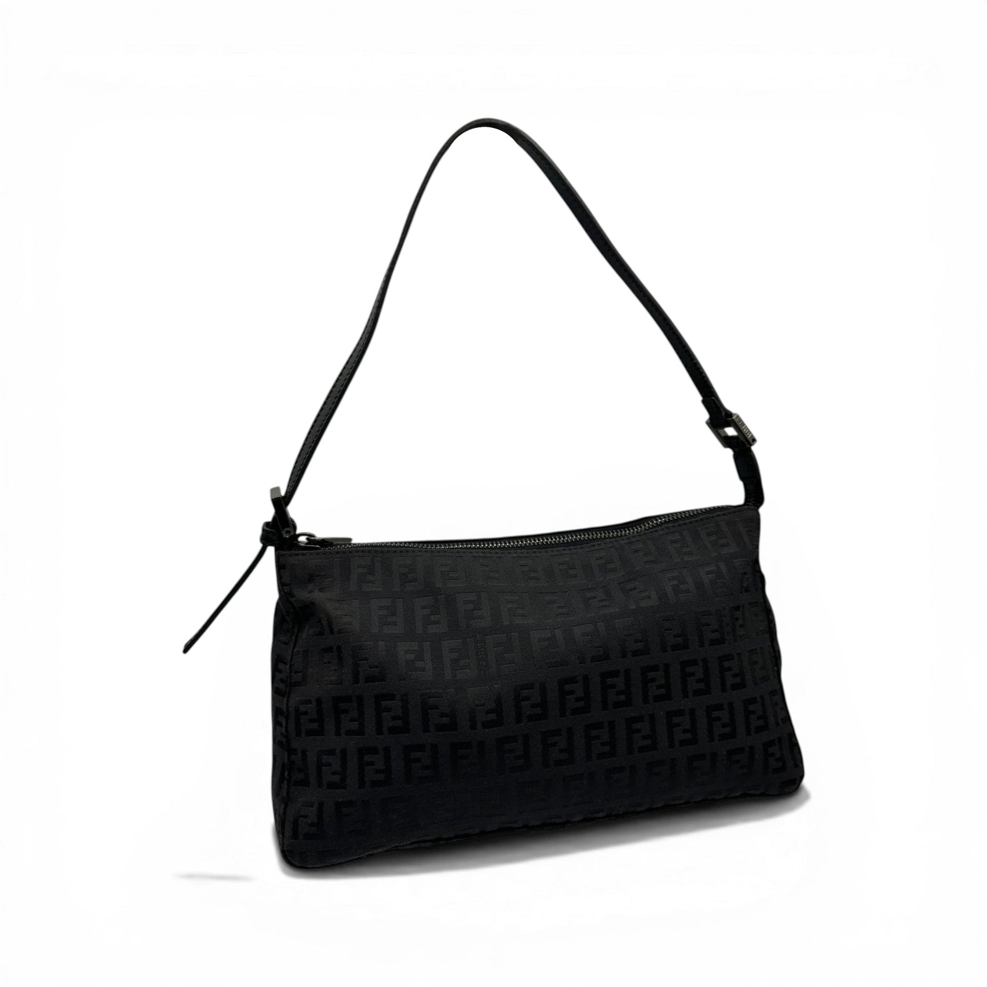 Vintage Fendi Black Zucchino Shoulder Bag - Thanks it's Vintage