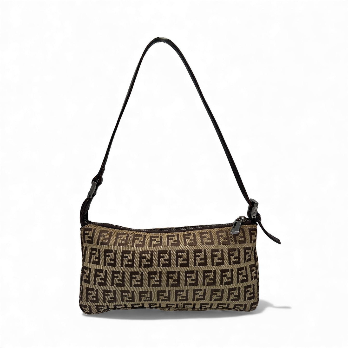 Vintage Fendi Brown Zucchino Pochette Shoulder Bag - Thanks it's Vintage