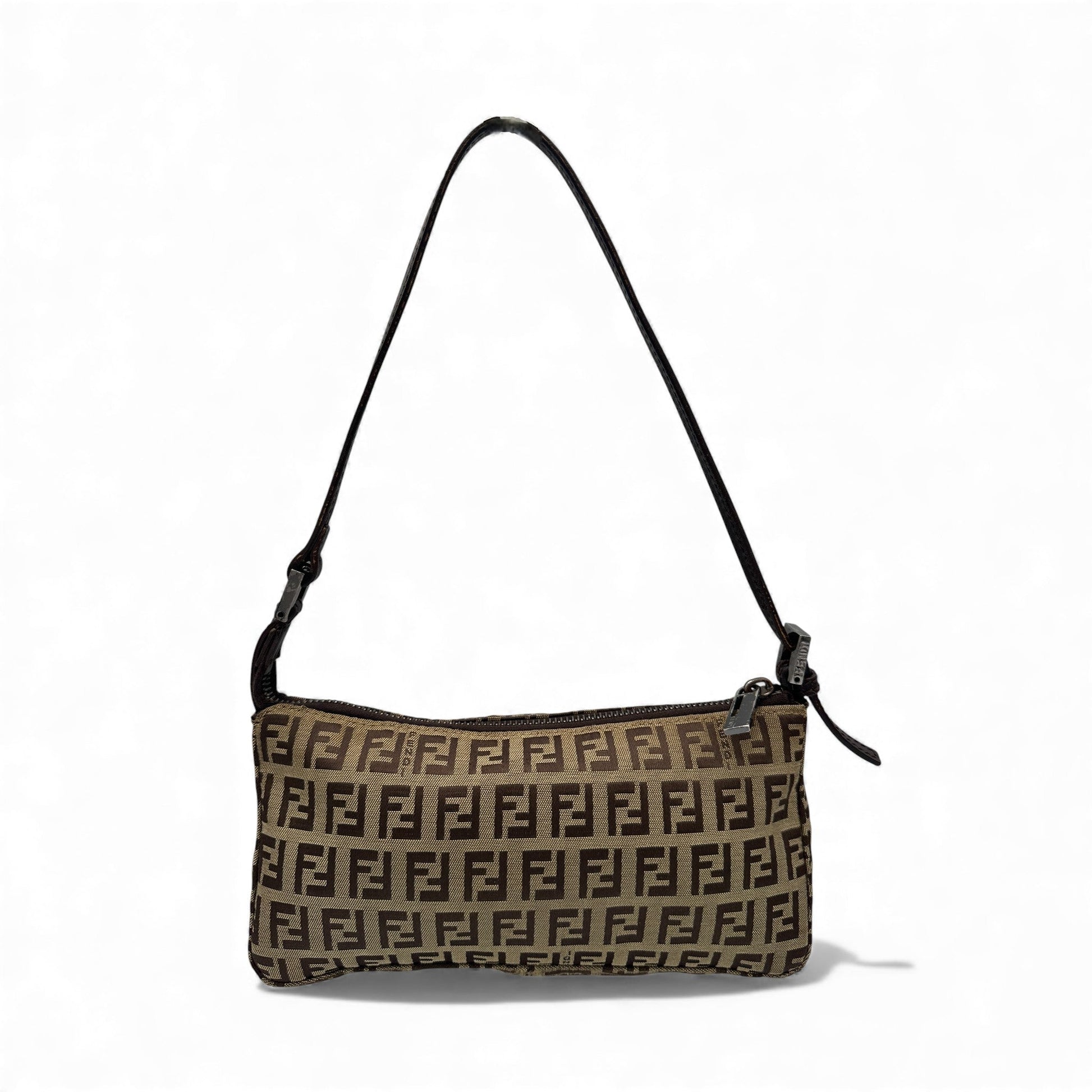 Vintage Fendi Brown Zucchino Pochette Shoulder Bag - Thanks it's Vintage