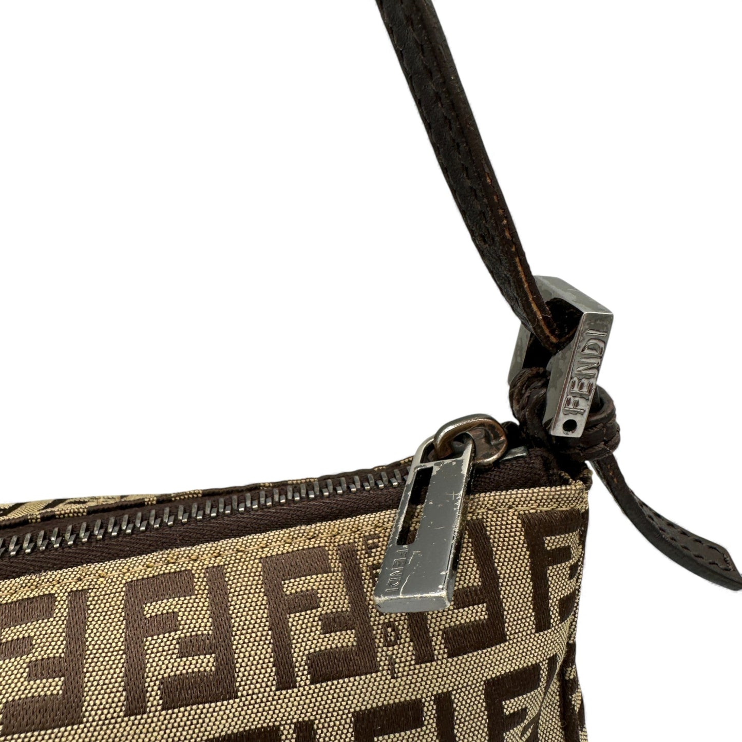 Vintage Fendi Brown Zucchino Pochette Shoulder Bag - Thanks it's Vintage