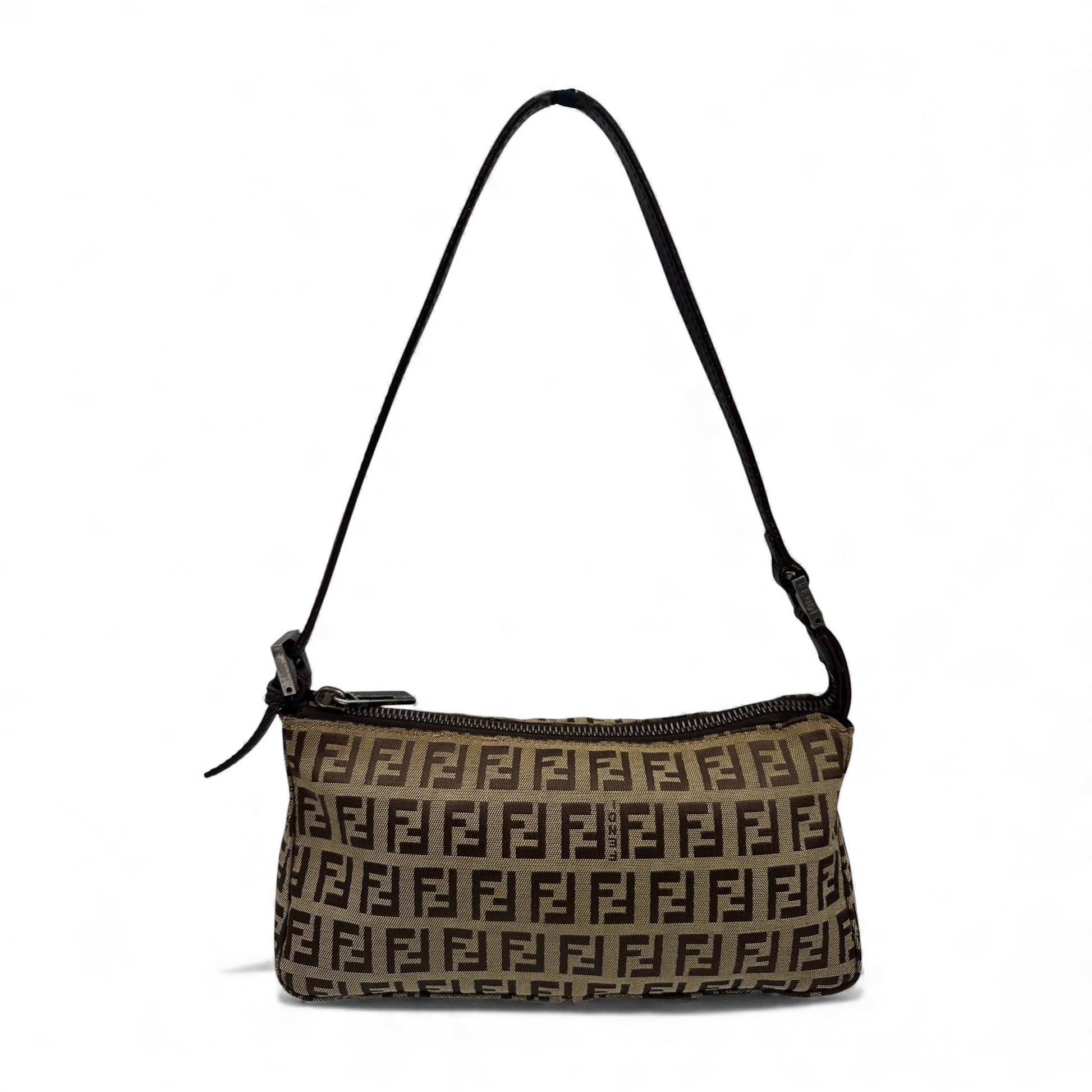 Vintage Fendi Brown Zucchino Pochette Shoulder Bag - Thanks it's Vintage