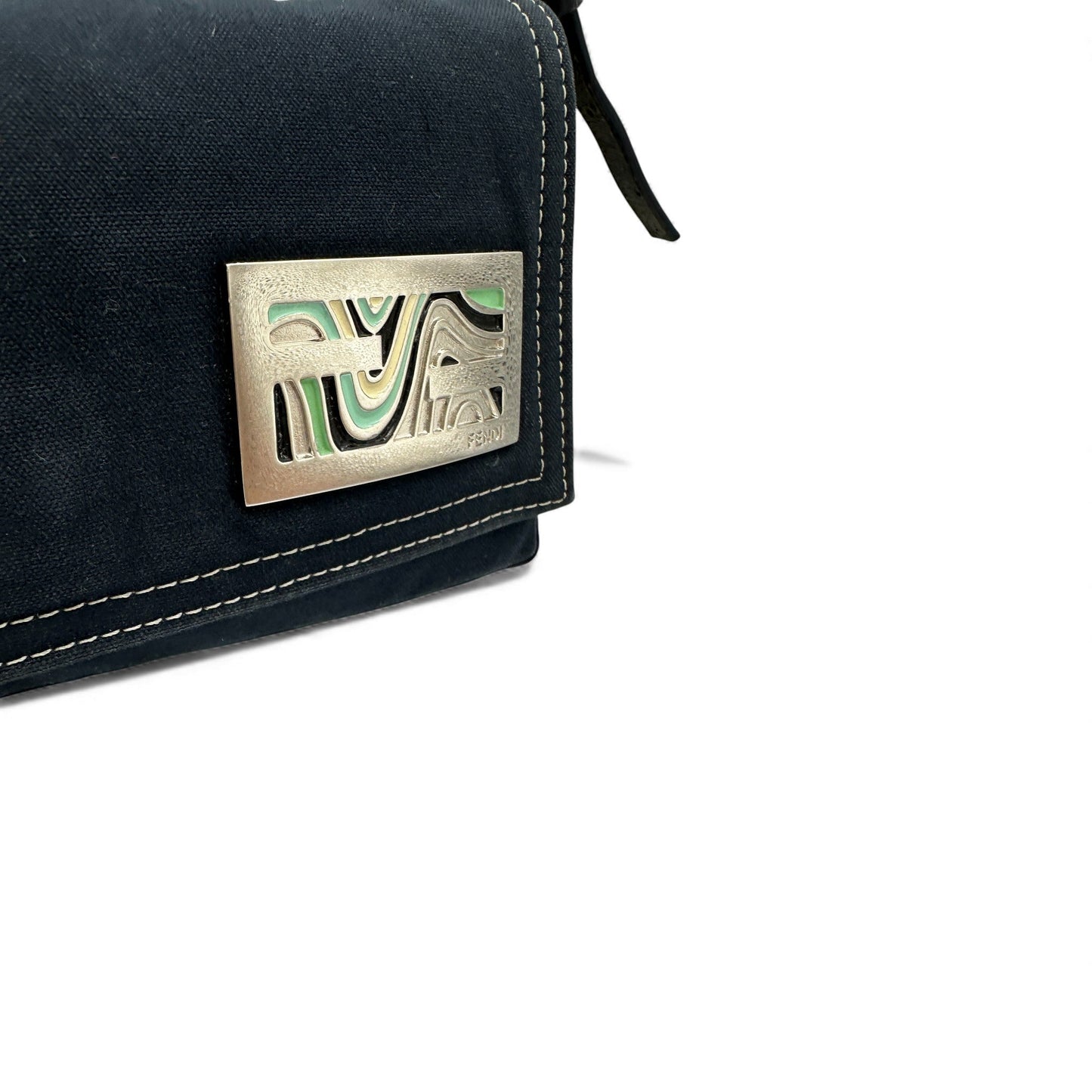Vintage Fendi Denim Navy Baguette Shoulder Bag - Thanks it's Vintage