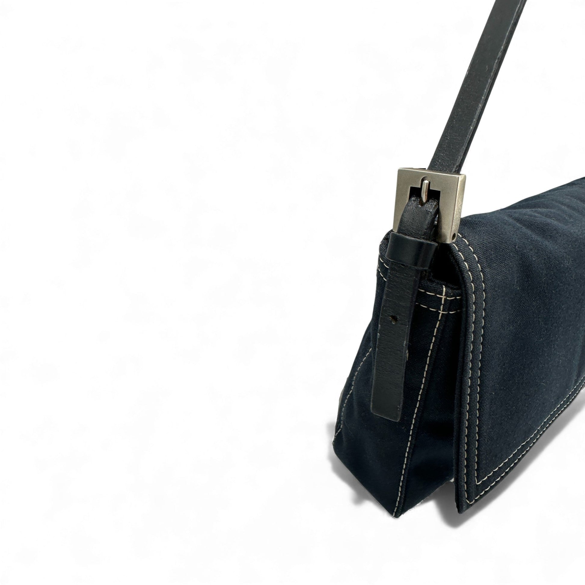 Vintage Fendi Denim Navy Baguette Shoulder Bag - Thanks it's Vintage