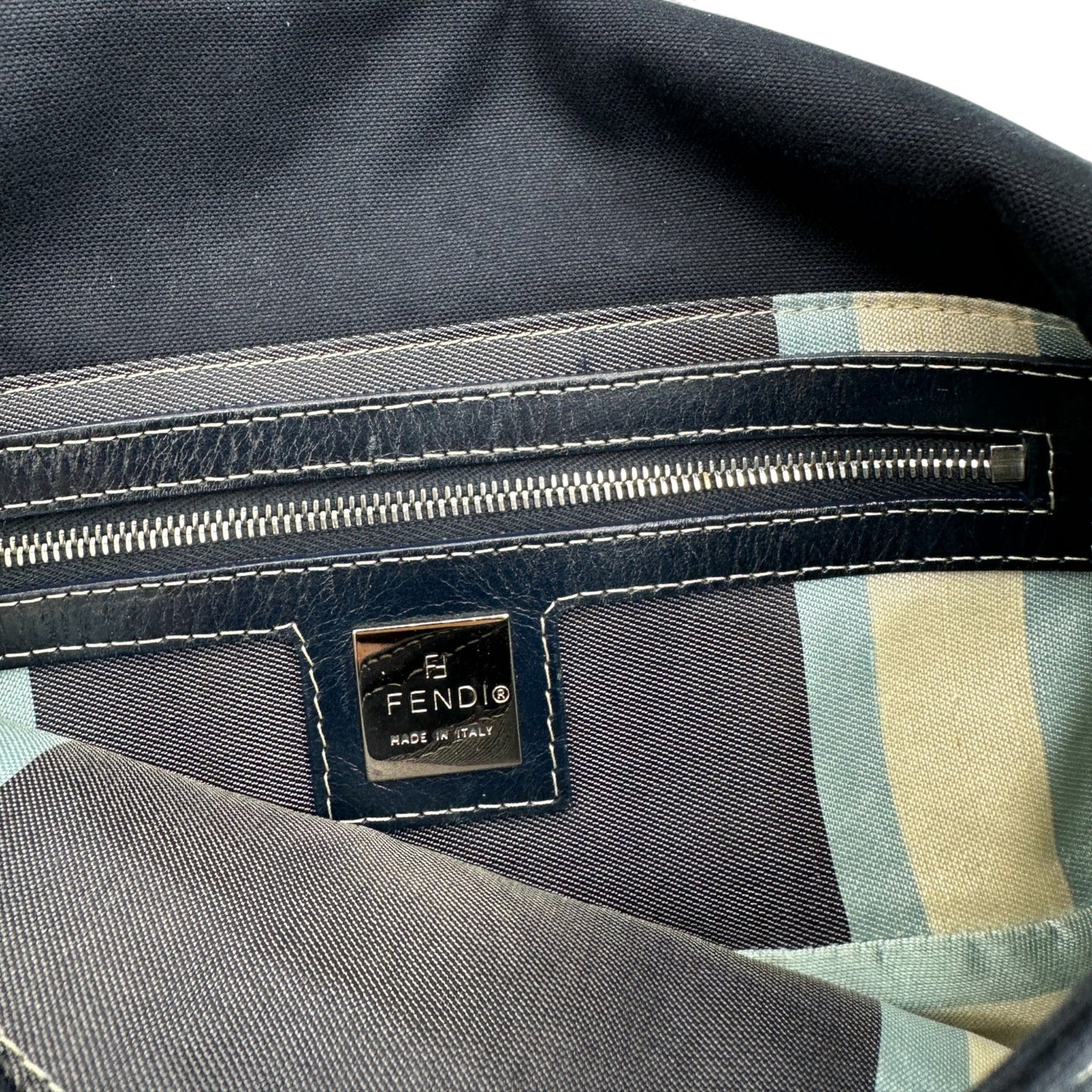 Vintage Fendi Denim Navy Baguette Shoulder Bag - Thanks it's Vintage