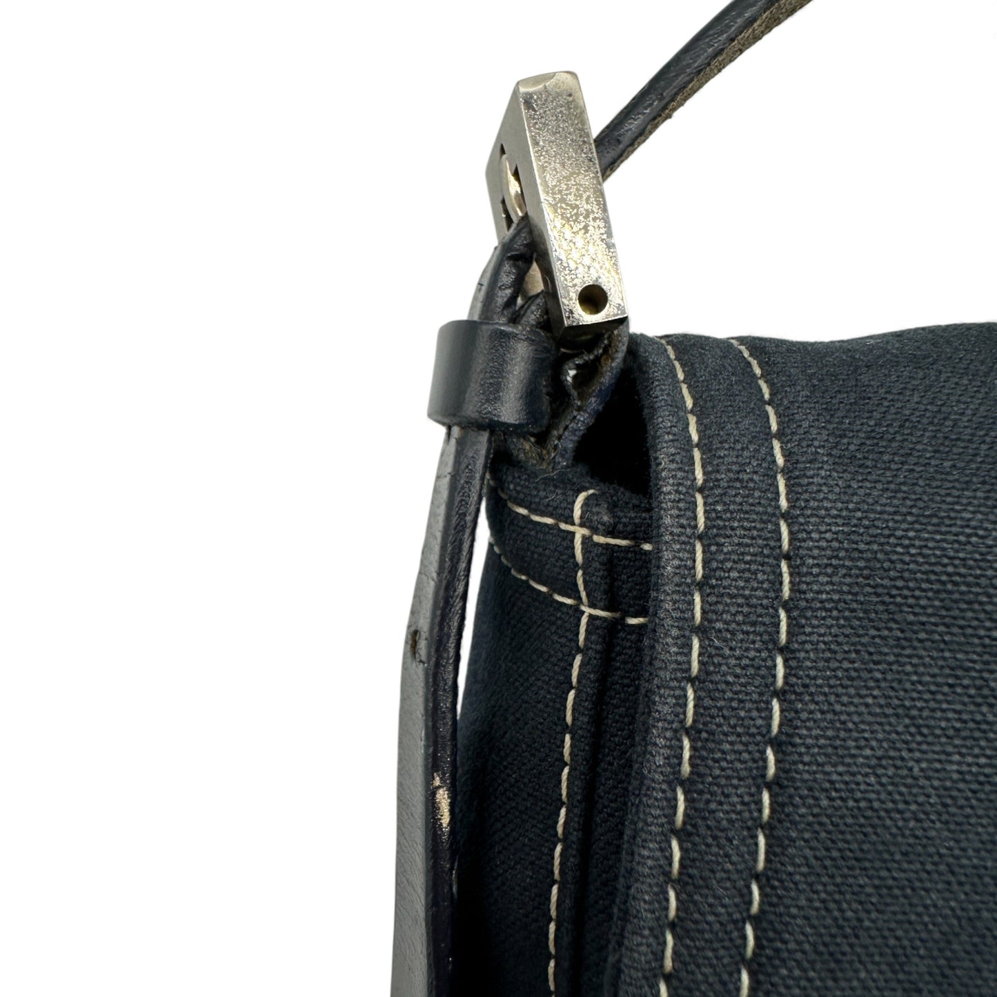 Vintage Fendi Denim Navy Baguette Shoulder Bag - Thanks it's Vintage