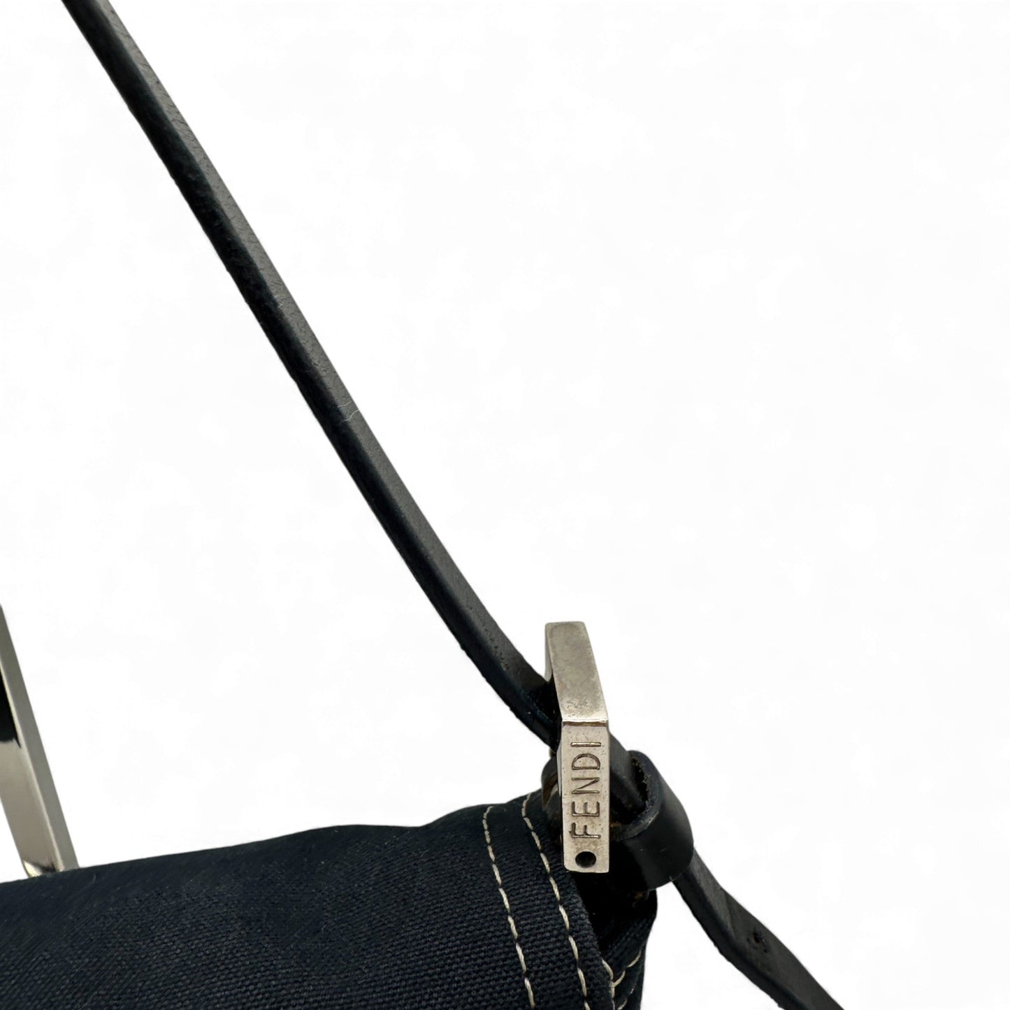 Vintage Fendi Denim Navy Baguette Shoulder Bag - Thanks it's Vintage