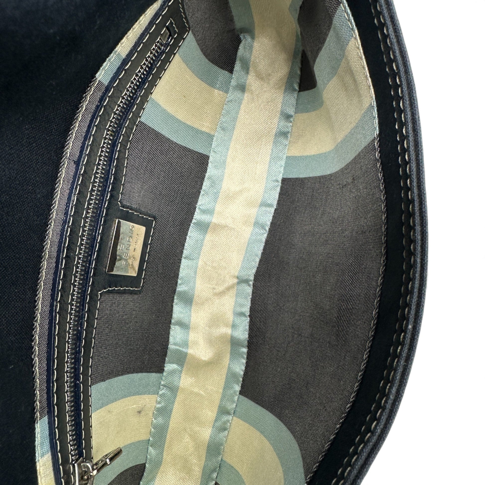 Vintage Fendi Denim Navy Baguette Shoulder Bag - Thanks it's Vintage