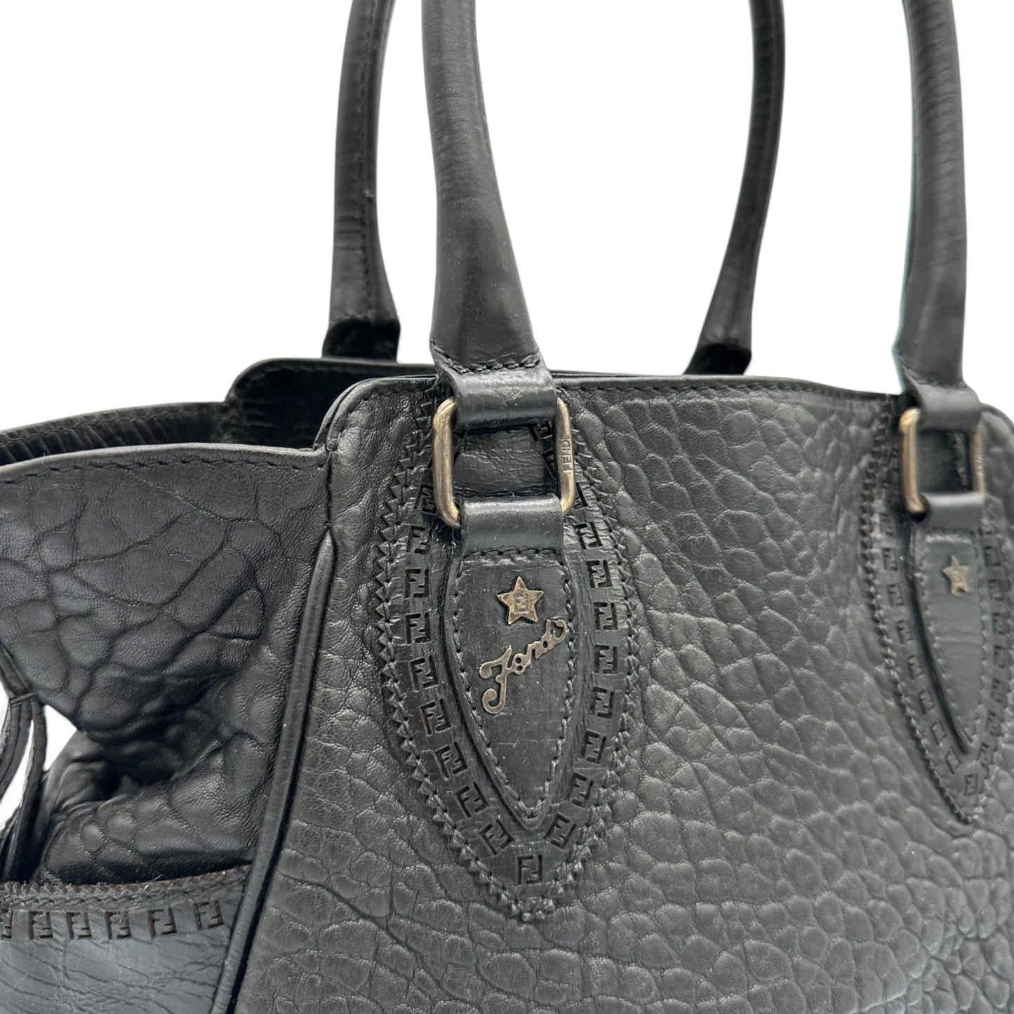 Vintage Fendi Ethnico Black Leather Handbag - Thanks it's Vintage