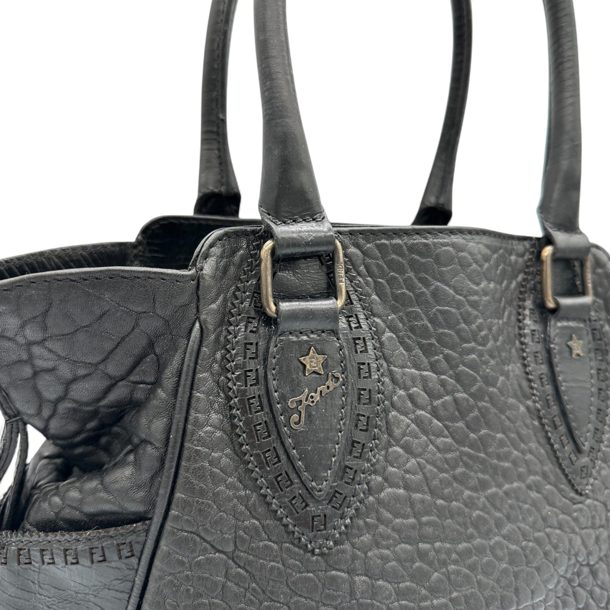 Vintage Fendi Ethnico Black Leather Handbag - Thanks it's Vintage