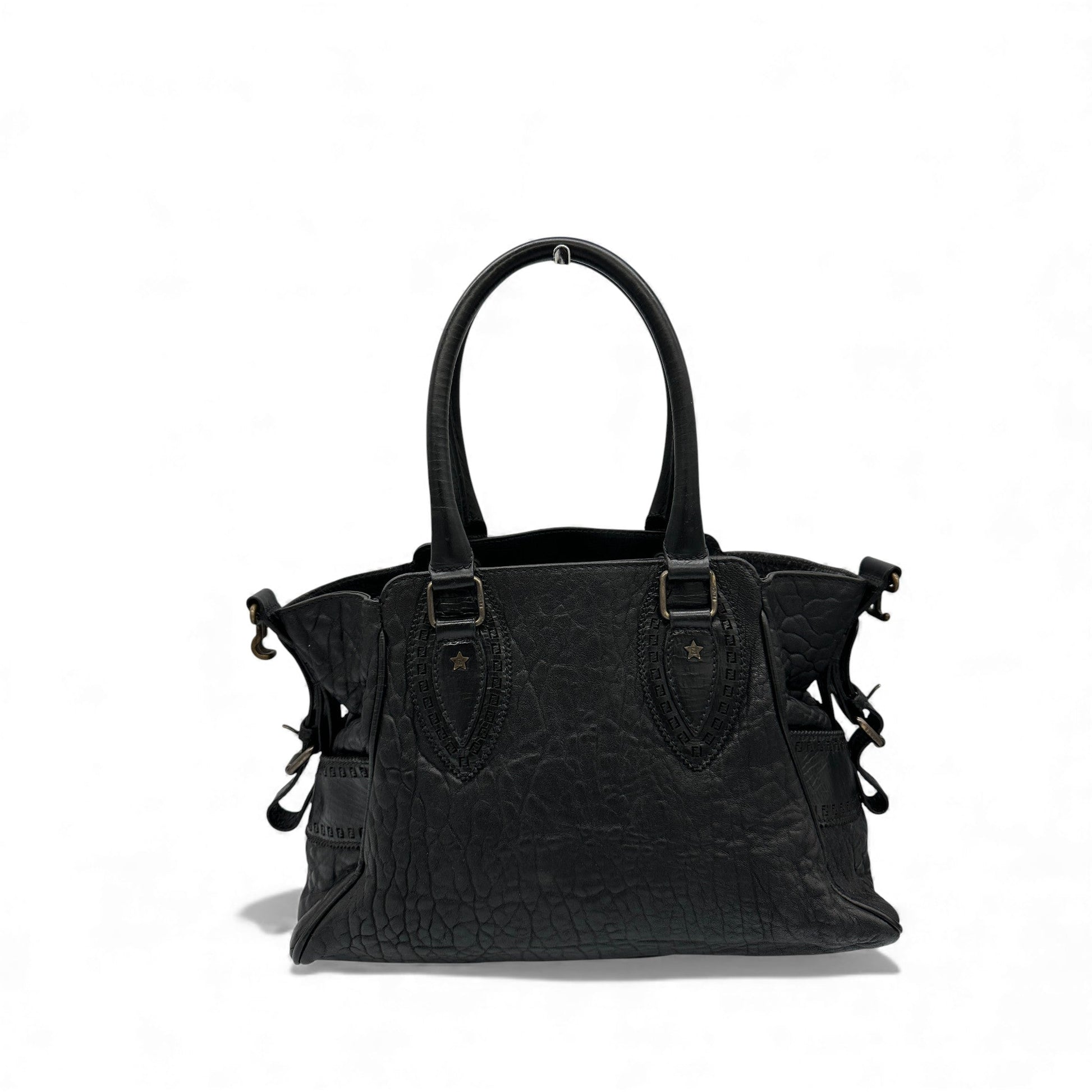 Vintage Fendi Ethnico Black Leather Handbag - Thanks it's Vintage