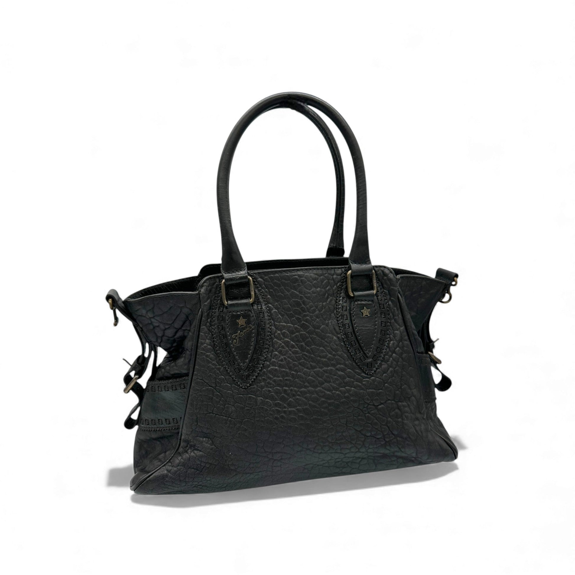 Vintage Fendi Ethnico Black Leather Handbag - Thanks it's Vintage