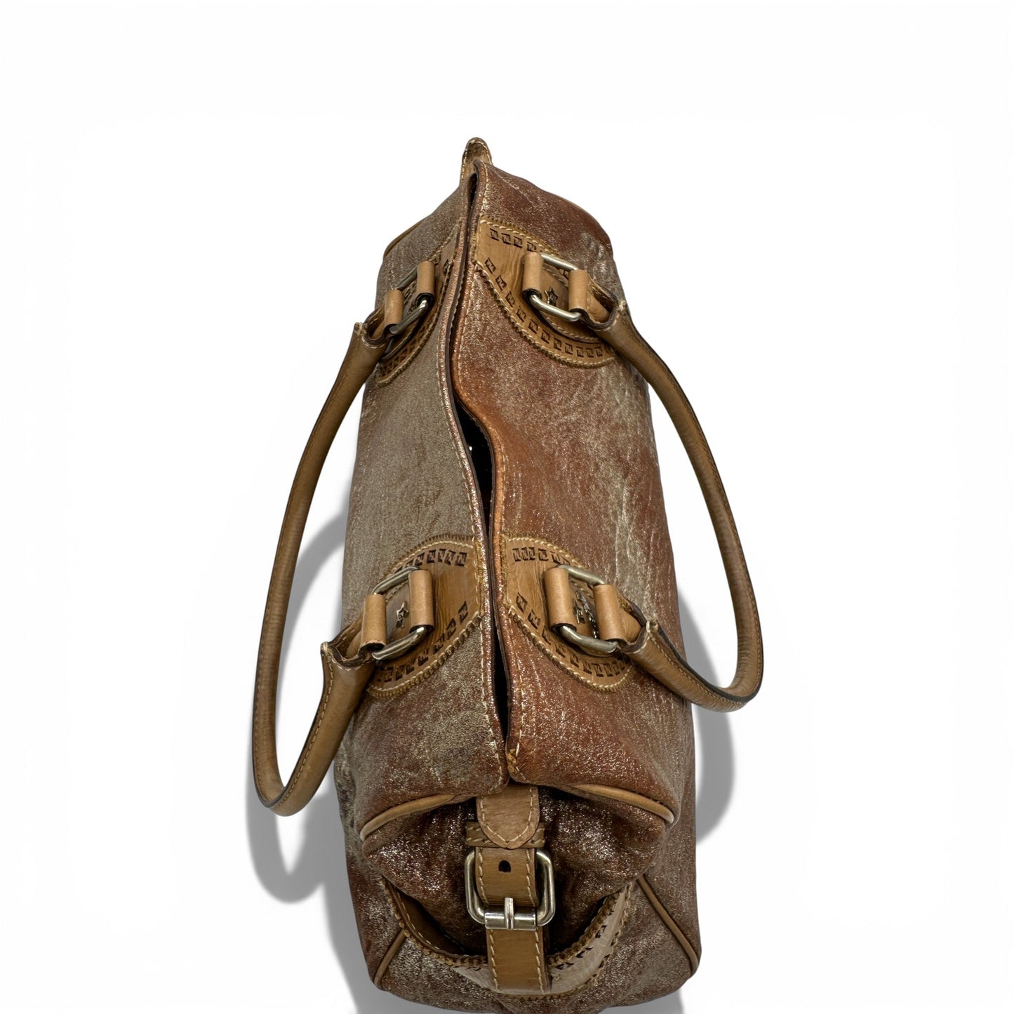 Vintage Fendi Metallic Shimmer Ethnico Leather Handbag - Thanks it's Vintage